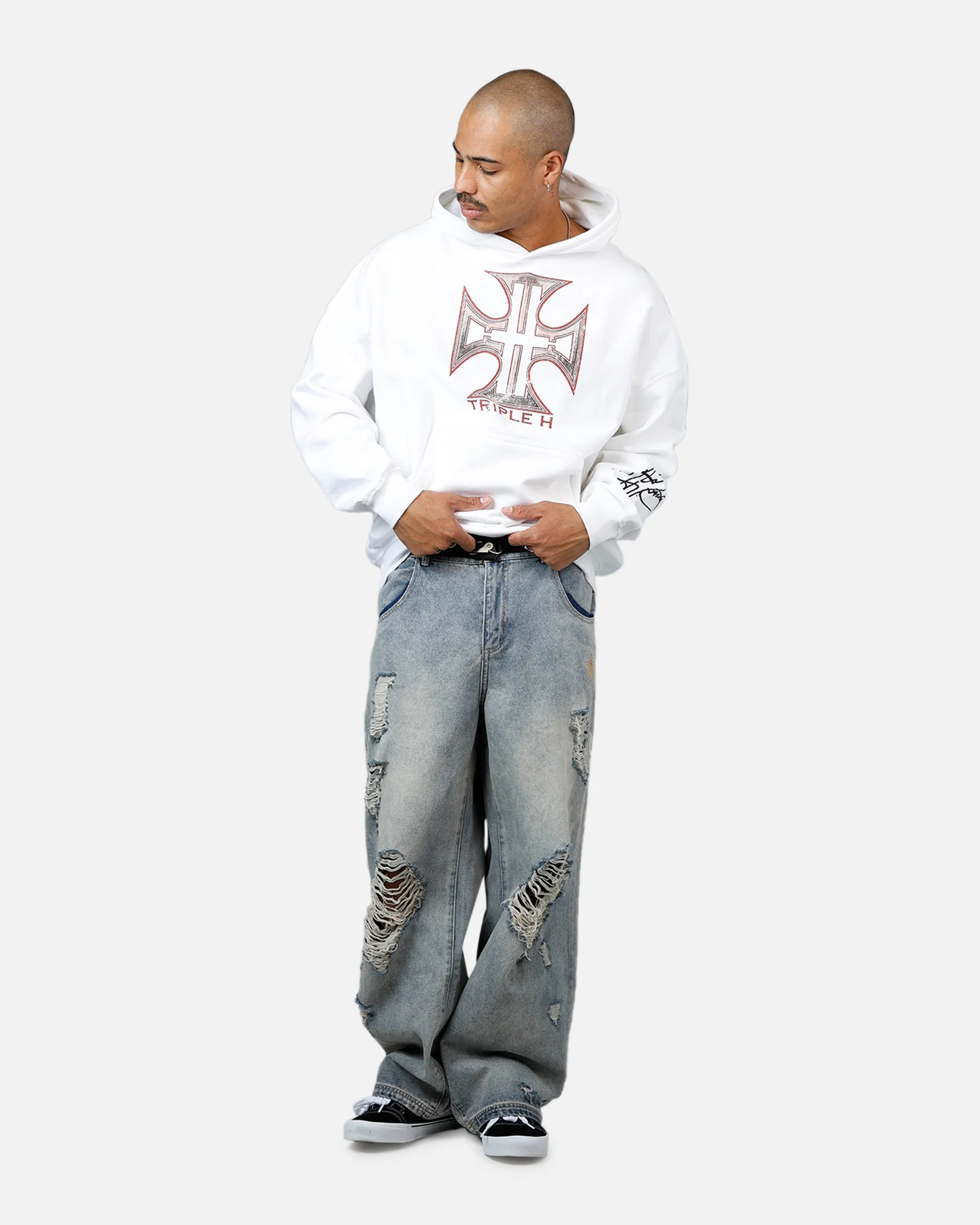 Culture Kings X WWE Triple H Wrestlemania XLI Hoodie White - Image 3