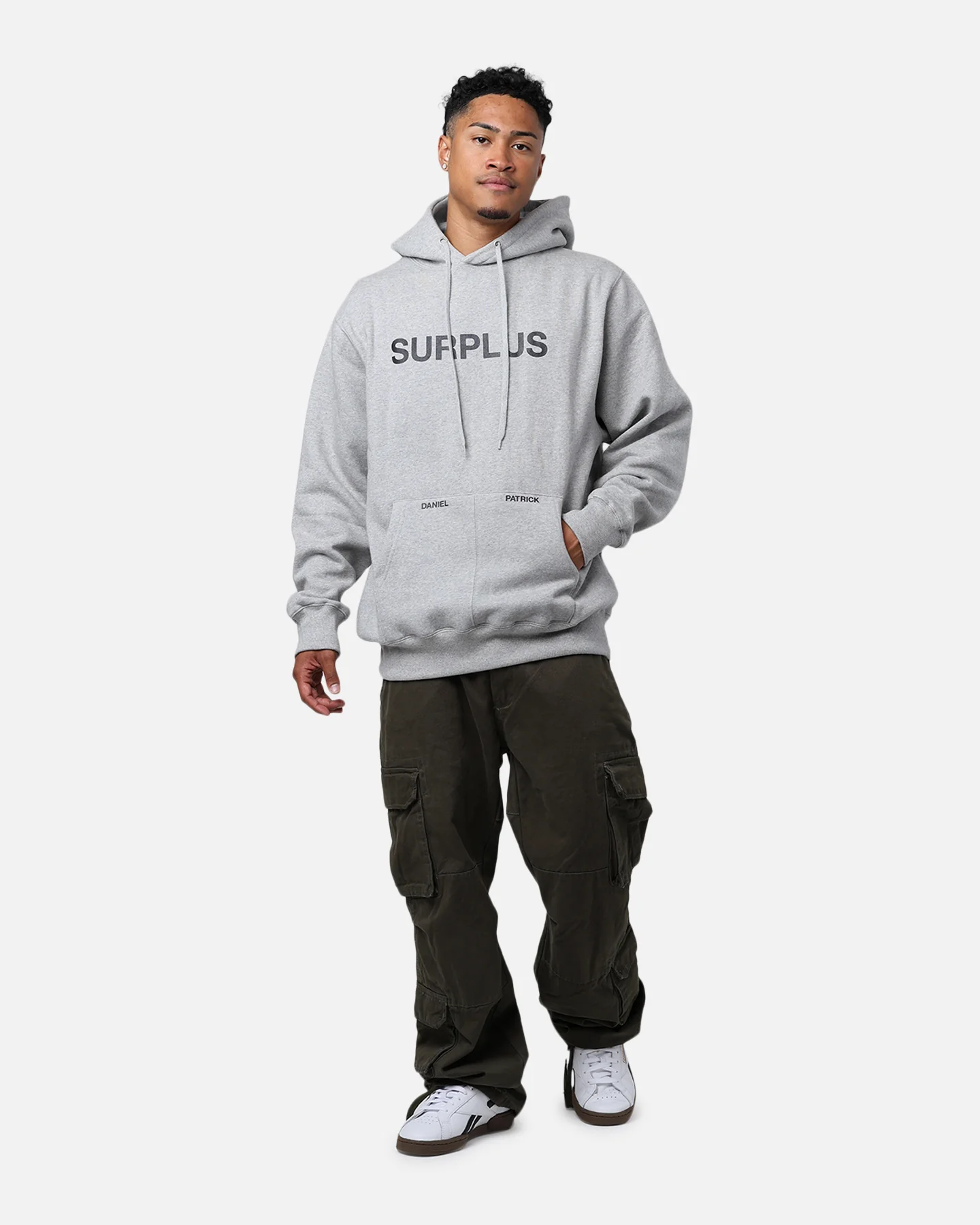 Daniel Patrick Surplus Logo Hoodie Grey - Image 3