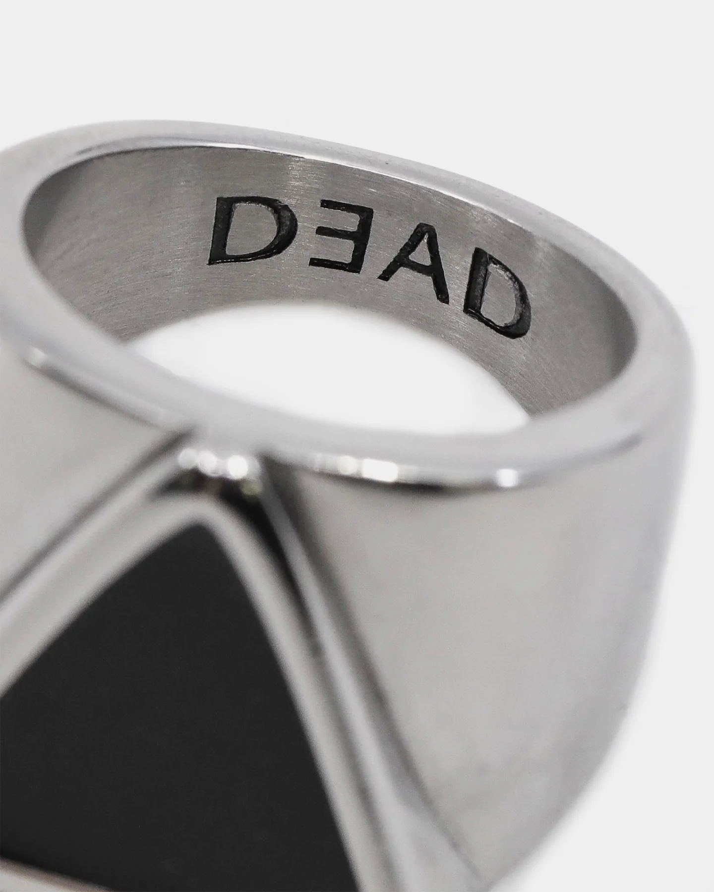 Dead Studios Men's Tri Stone Ring Stainless Steel/Black - Image 5