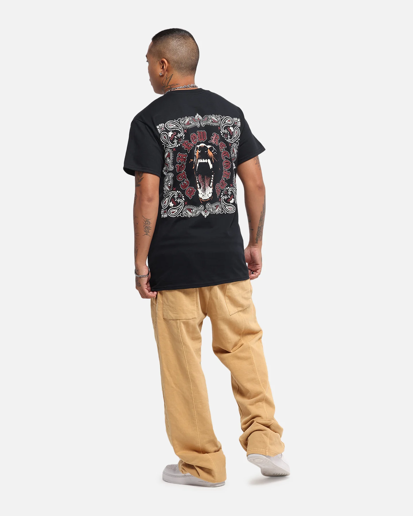 Deathrow Records Doberman Bandana T-Shirt Black - Image 4