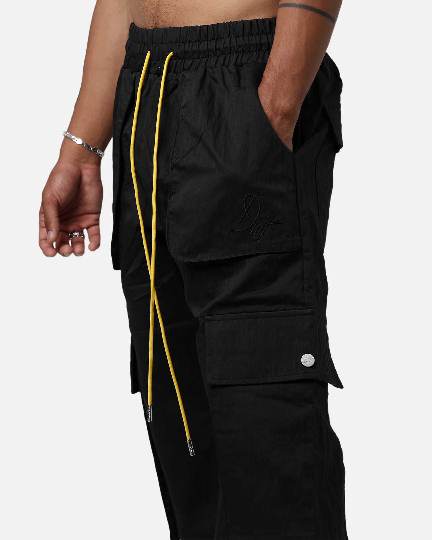 Diet Starts Monday Nylon Cargo Pants Black - Image 7