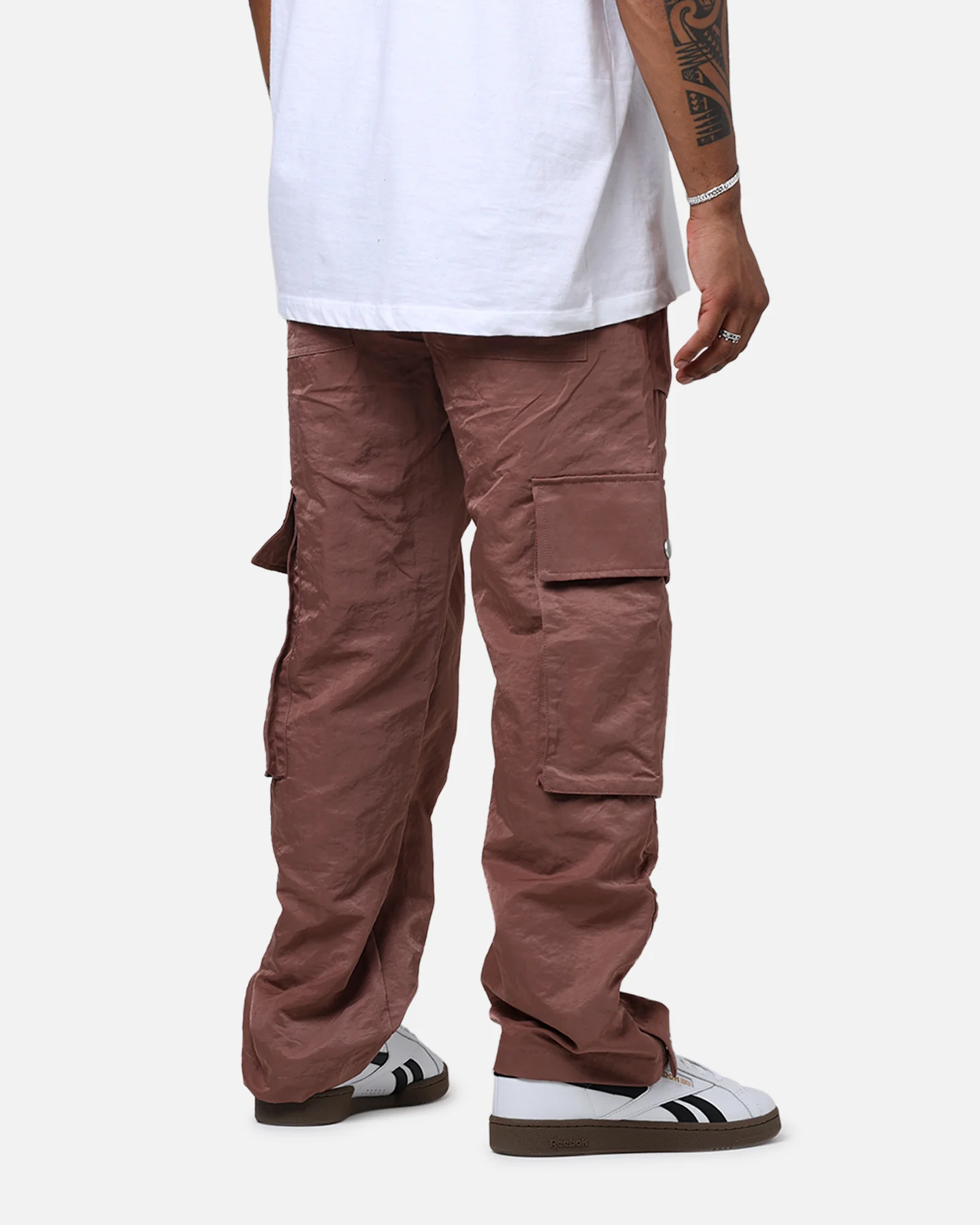 Diet Starts Monday Nylon Cargo Pants Dusty Rose - Image 3