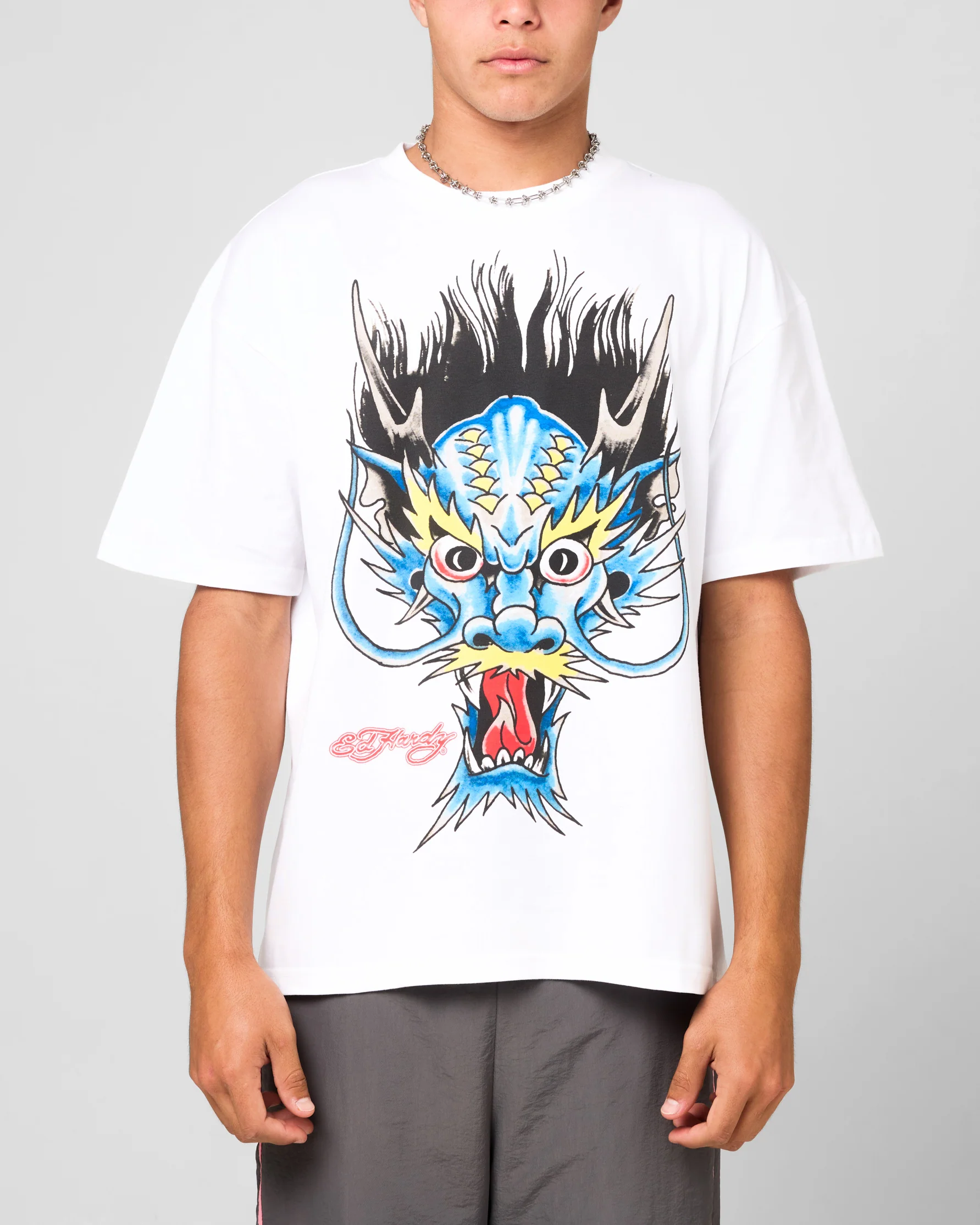 Ed Hardy Blue Dragon T-Shirt White - Image 2