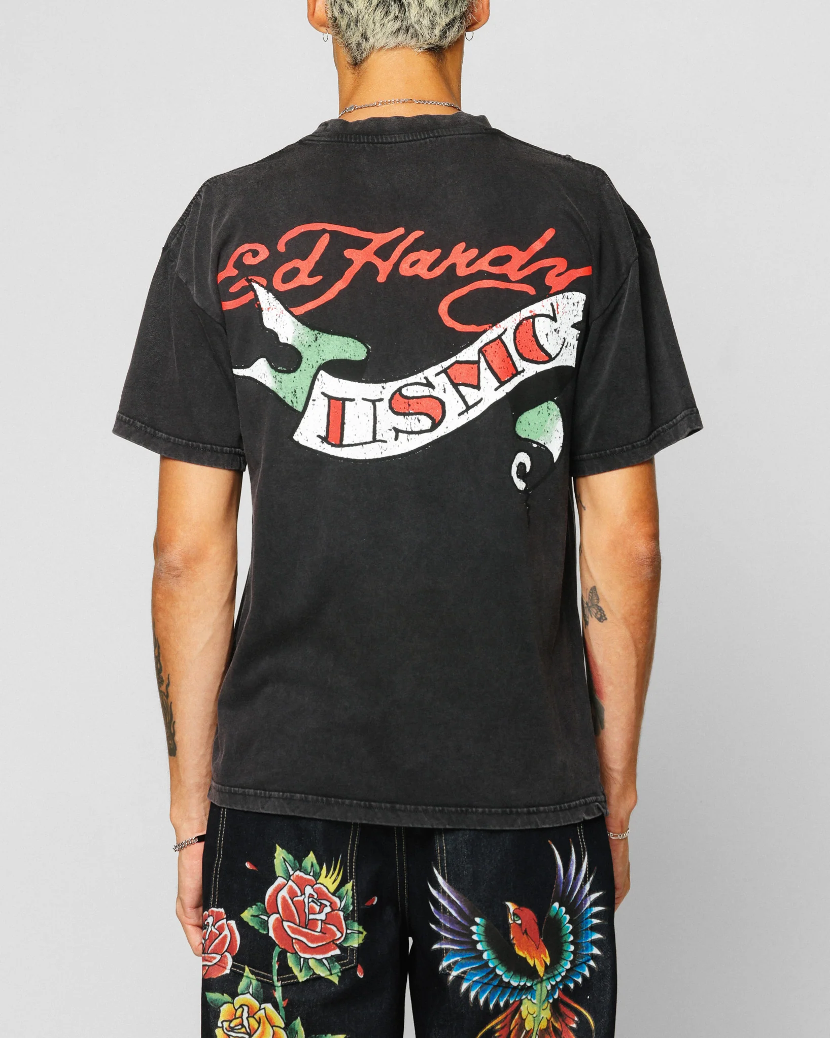 Ed Hardy Born To Lose T-Shirt Black Acidwash - Image 2