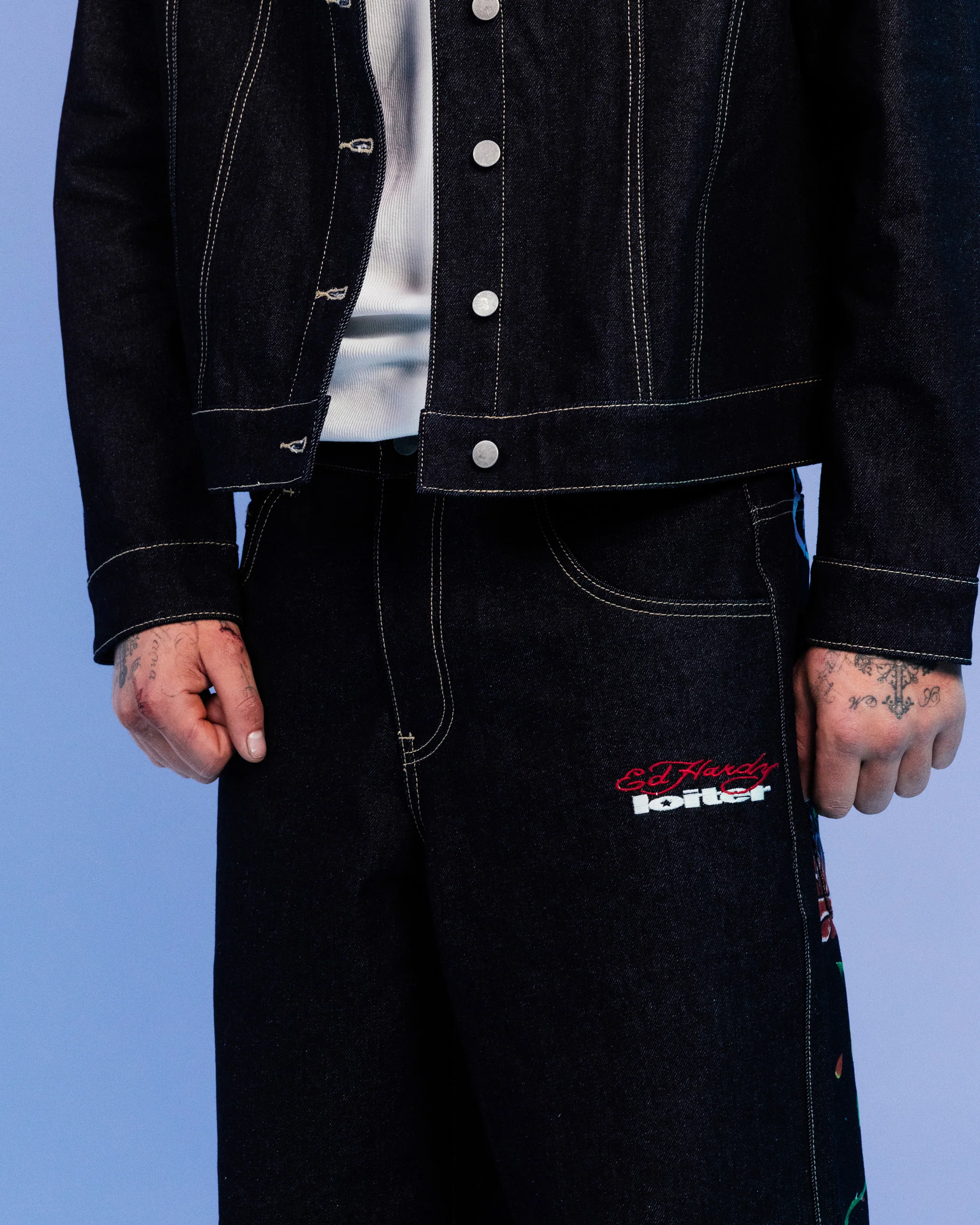 Ed Hardy By Loiter Denim Jeans Raw Indigo - Image 4