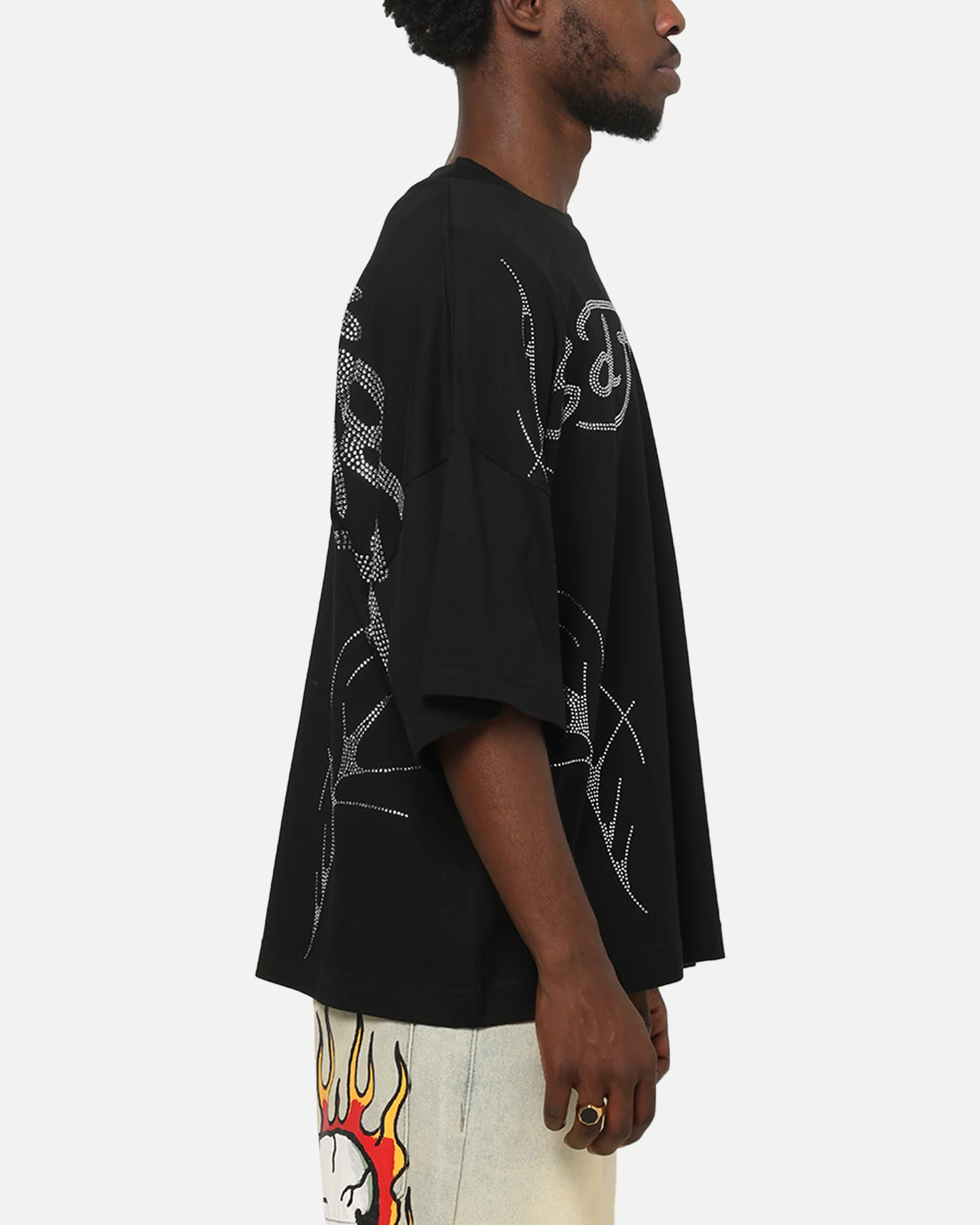 Ed Hardy Cyber Rhinestone T-Shirt Black - Image 5