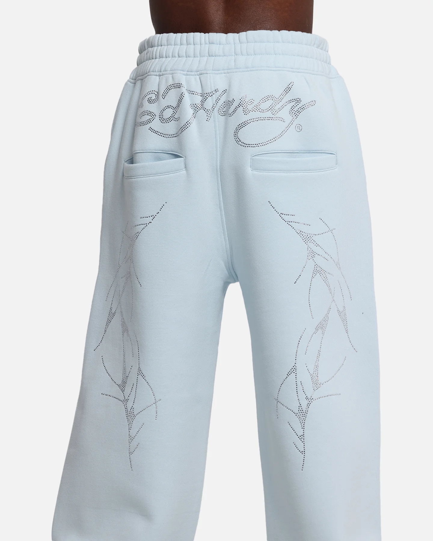 Ed Hardy Cyber Rhinestone Track Pants Light Blue - Image 8