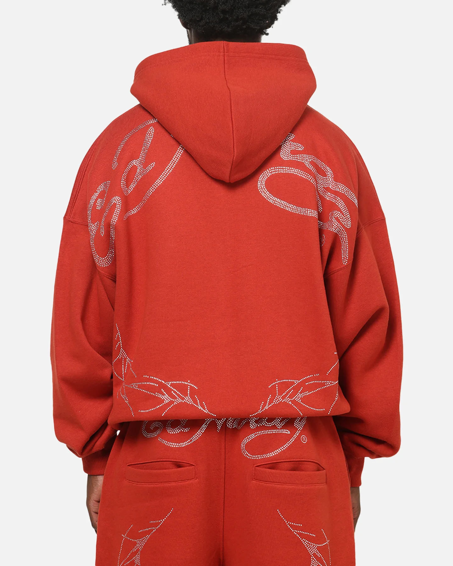 Ed Hardy Cyber Rhinestone Zip-Up Hoodie Red - Image 2