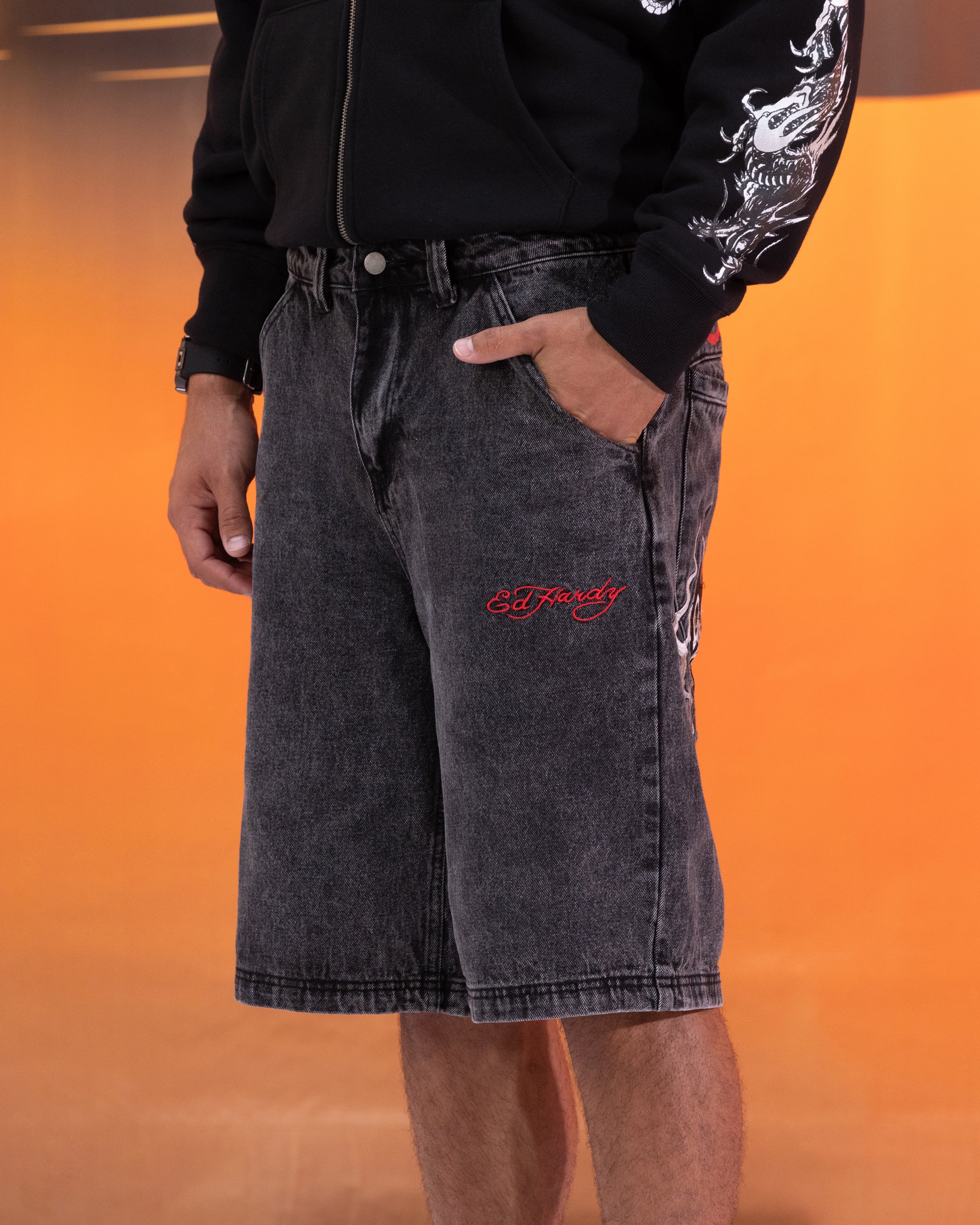 Ed Hardy Devil Jorts Black - Image 4