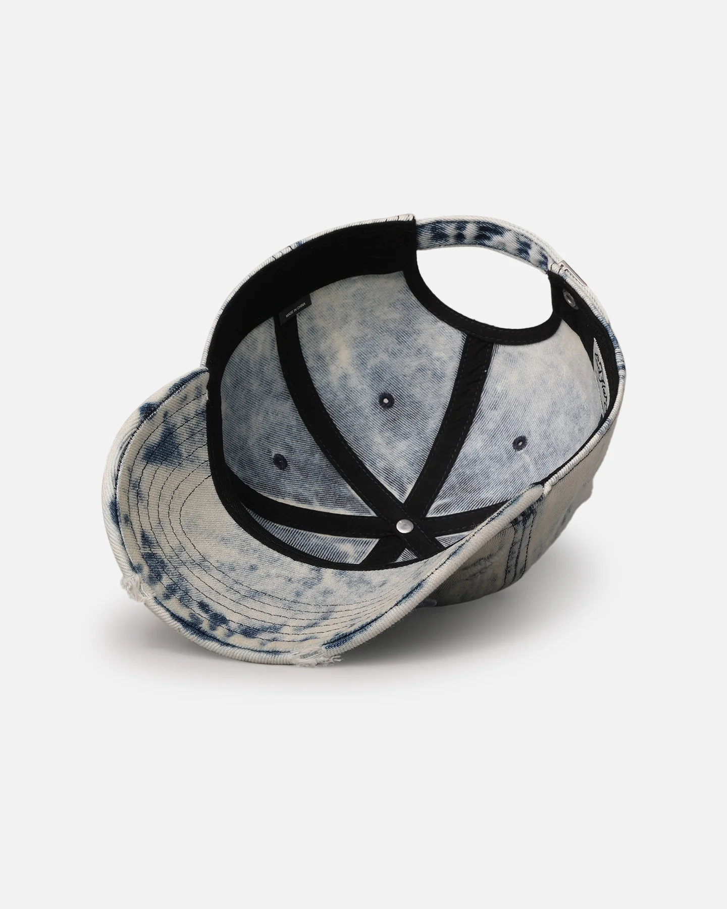 Ed Hardy Distressed Denim Strapback Cap Blue Wash - Image 6