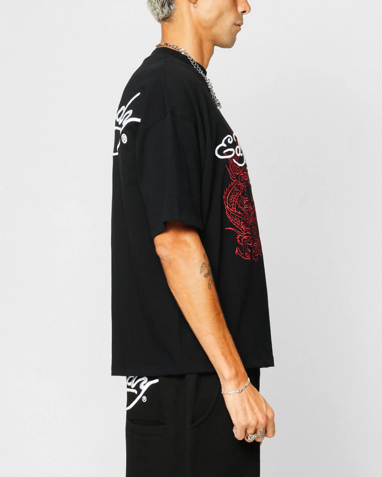 Ed Hardy Dragon Oversized T-Shirt Black - Image 6
