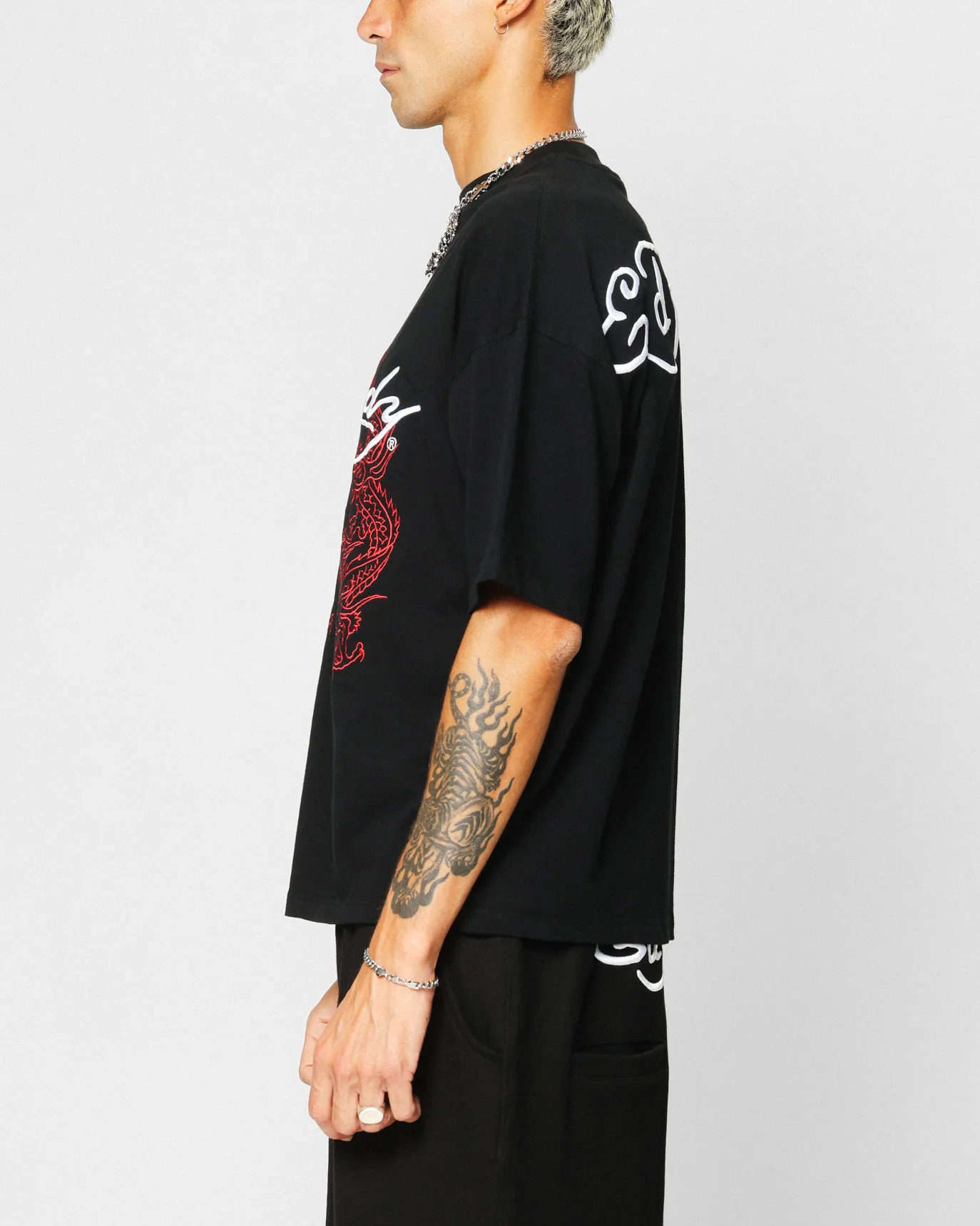 Ed Hardy Dragon Oversized T-Shirt Black - Image 7