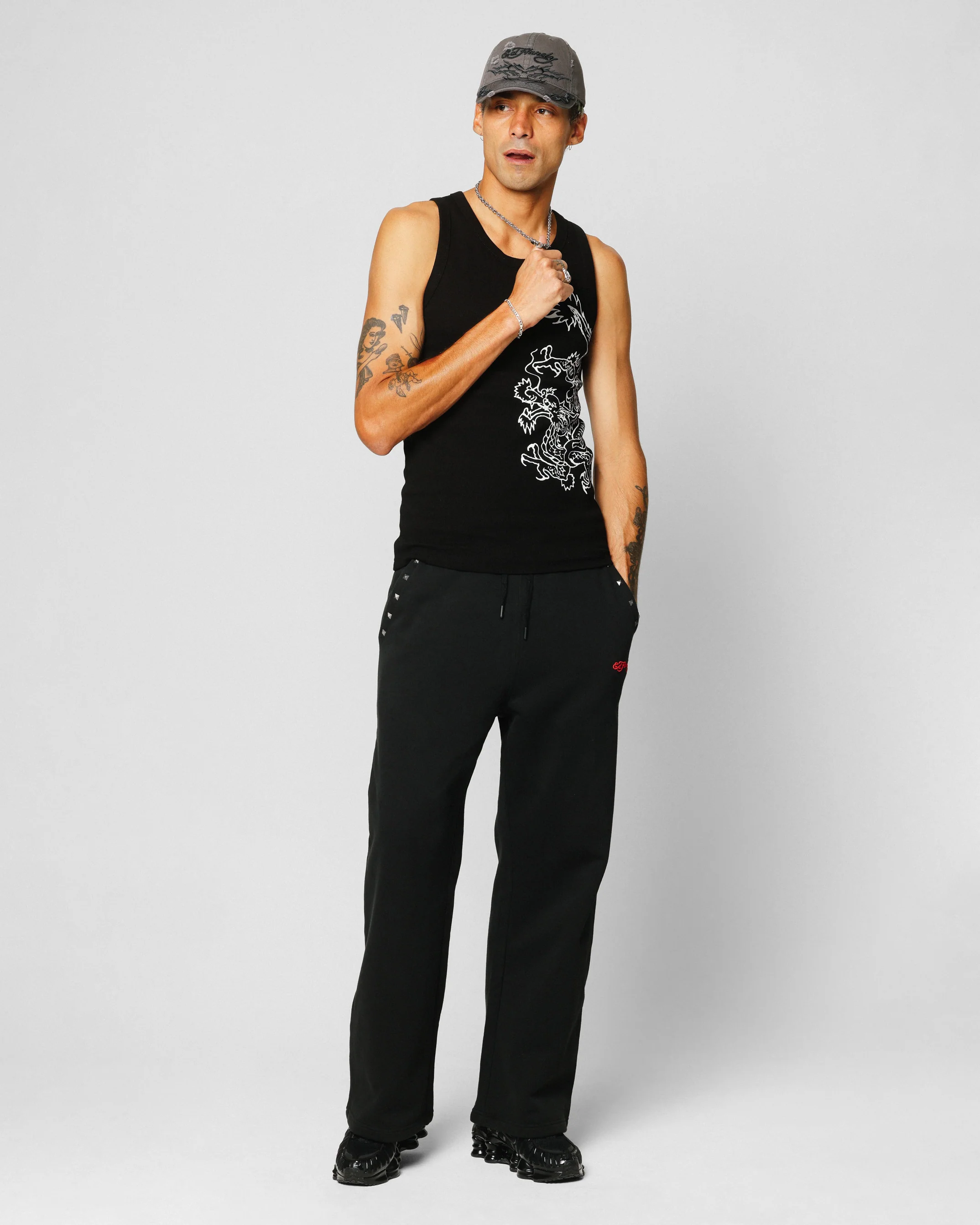 Ed Hardy Dragon Ribbed Muscle Singlet Black - Image 3