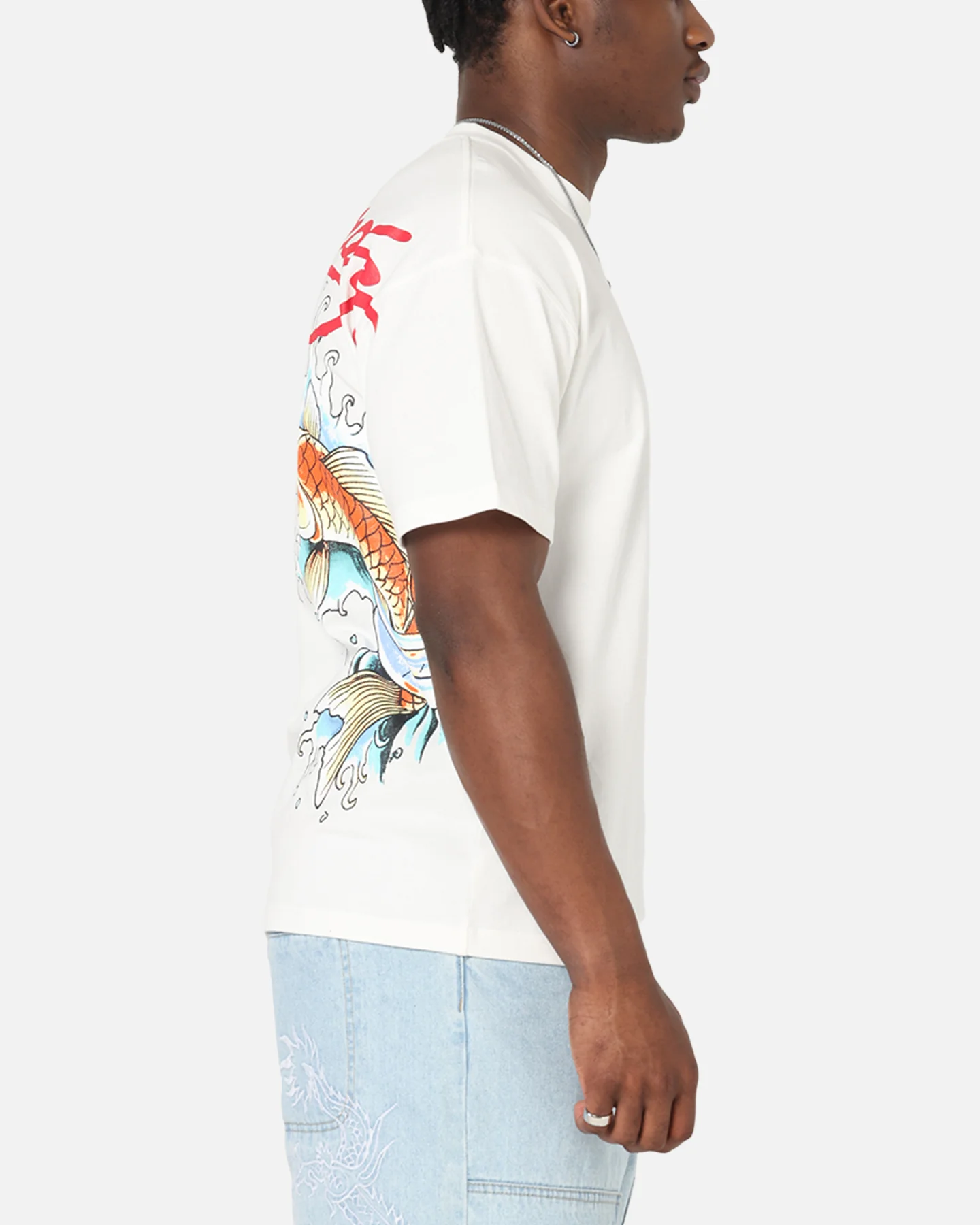 Ed Hardy Flash Koi T-Shirt Off White - Image 5