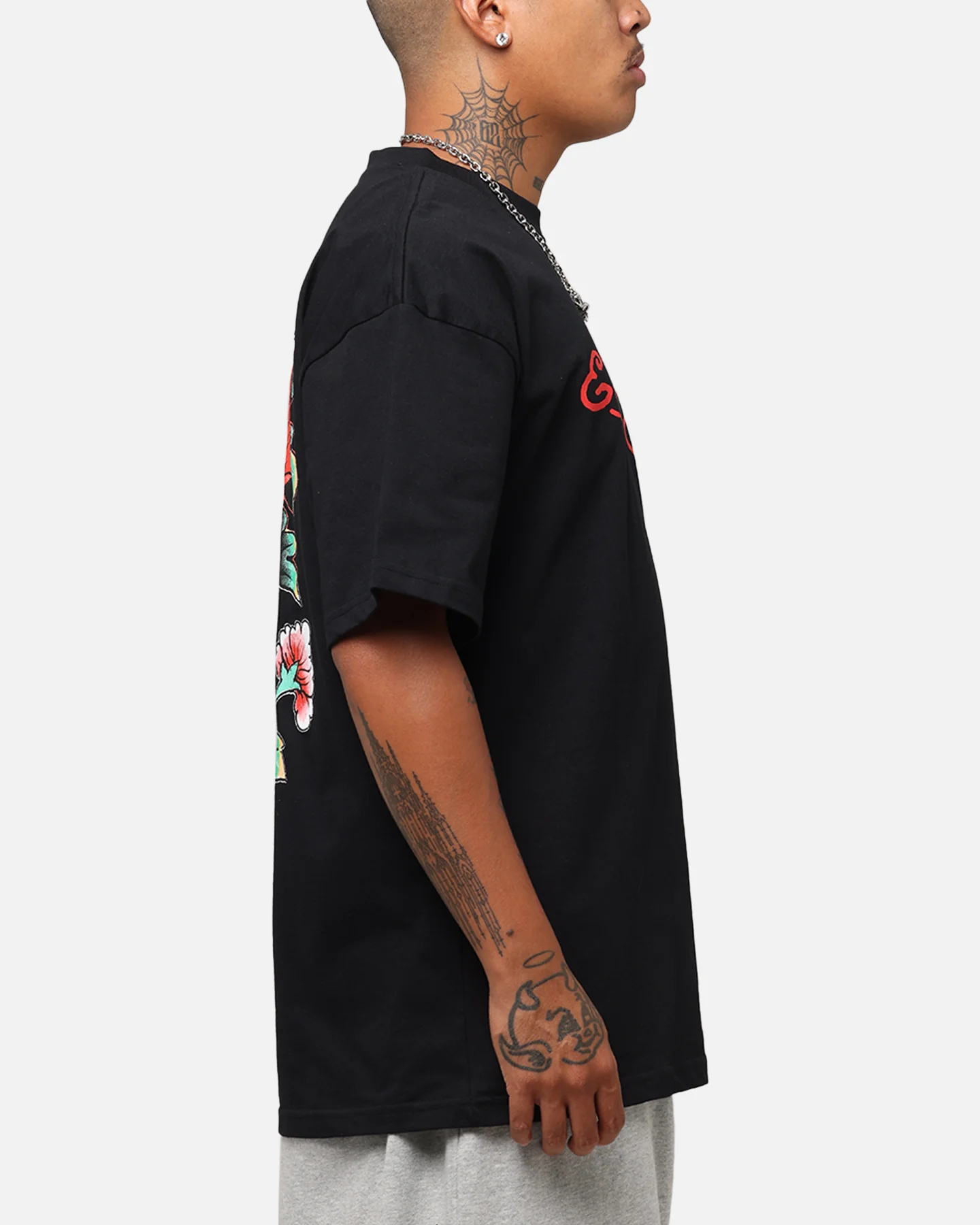 Ed Hardy Flourish Script T-Shirt Black - Image 5