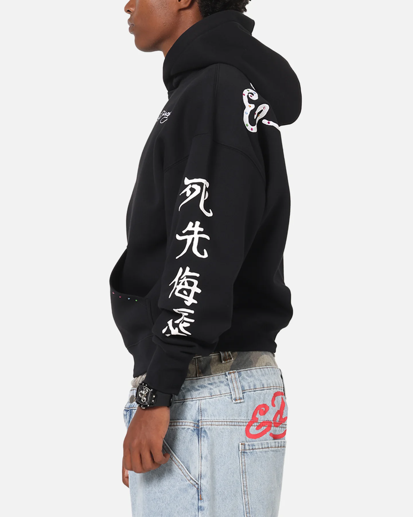 Ed Hardy Geisha Rhinestone Hoodie Black/Multi - Image 6