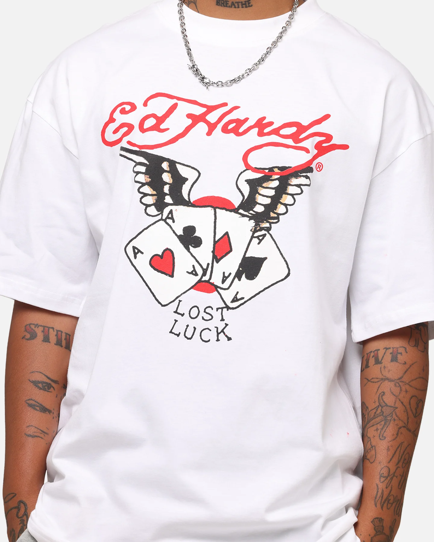 Ed Hardy Lost Luck T-Shirt White - Image 7