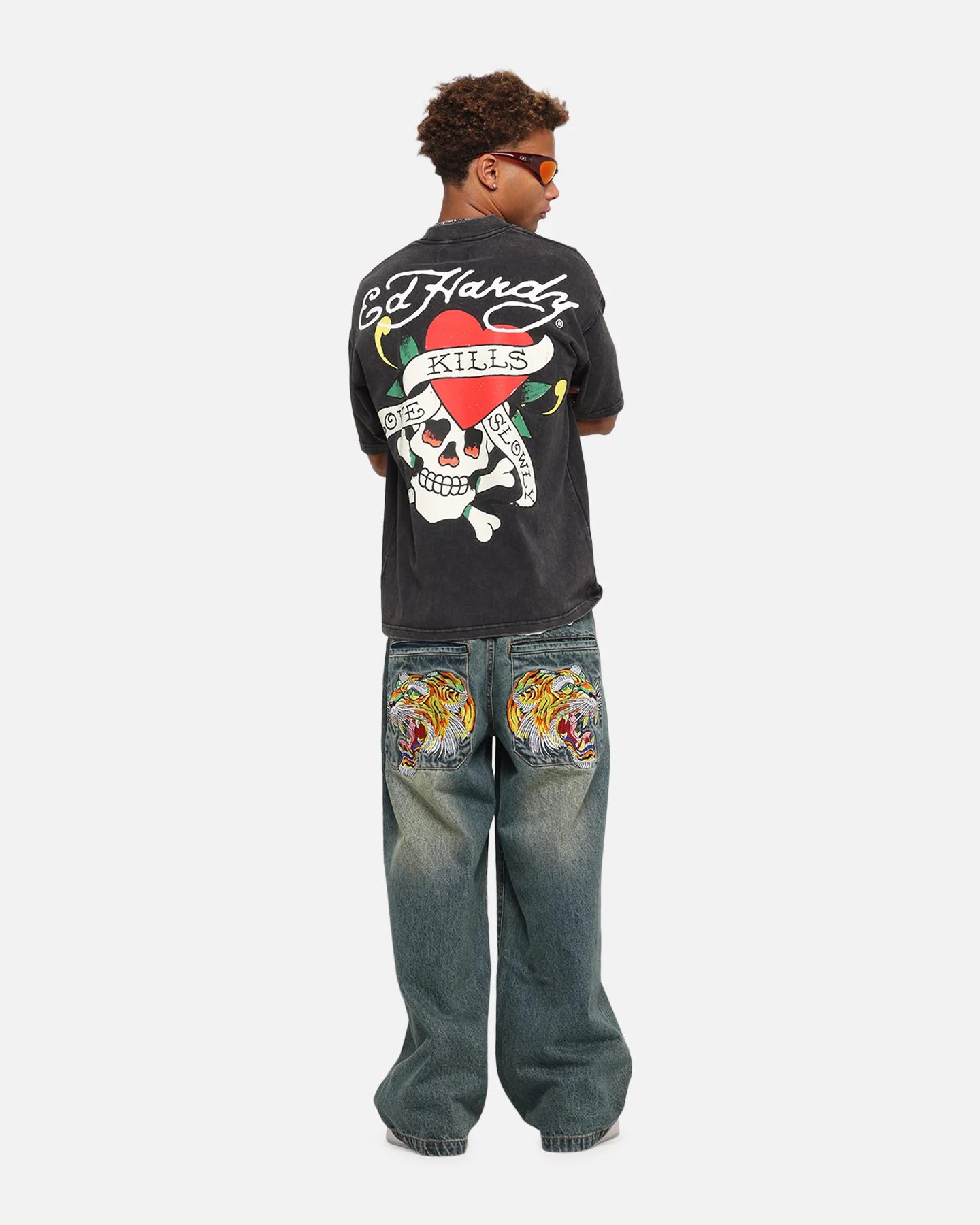 Ed Hardy Love Kills Oversized T-Shirt Black - Image 3