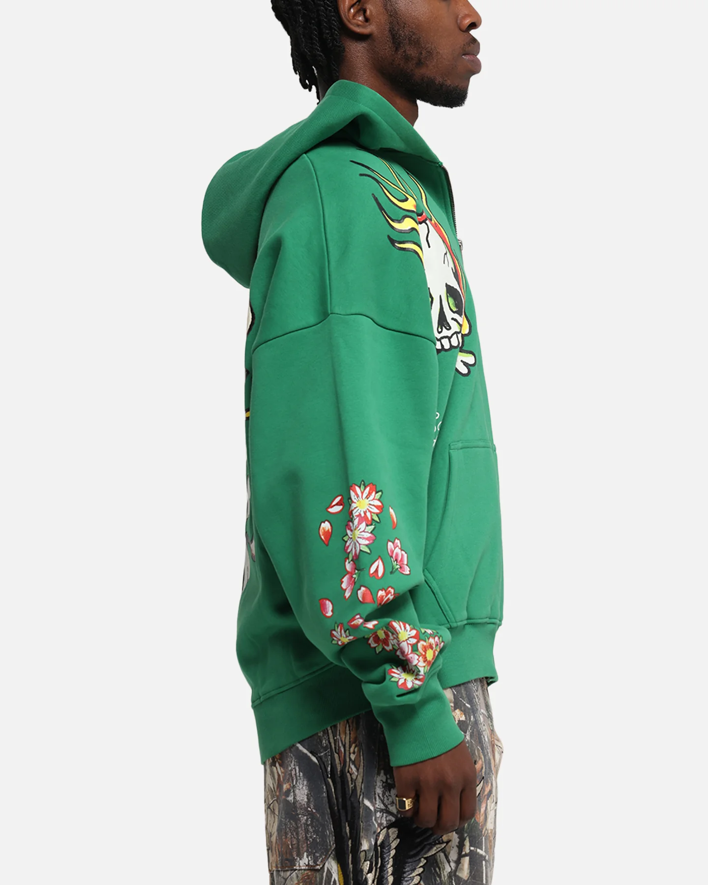 Ed Hardy Love Kills Slowly Zip Hoodie Green - Image 5