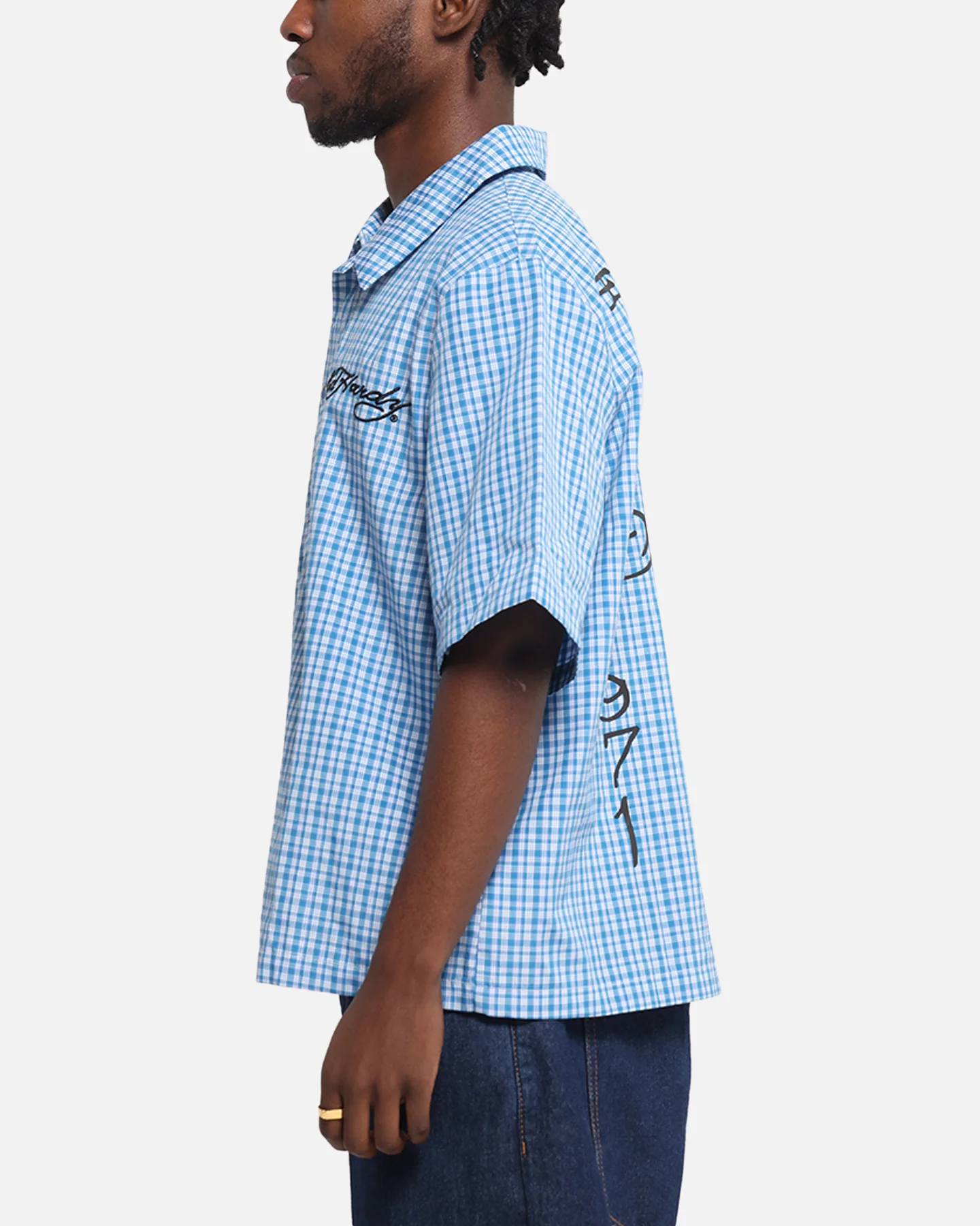 Ed Hardy Panther Button-Up Shirt Blue - Image 6