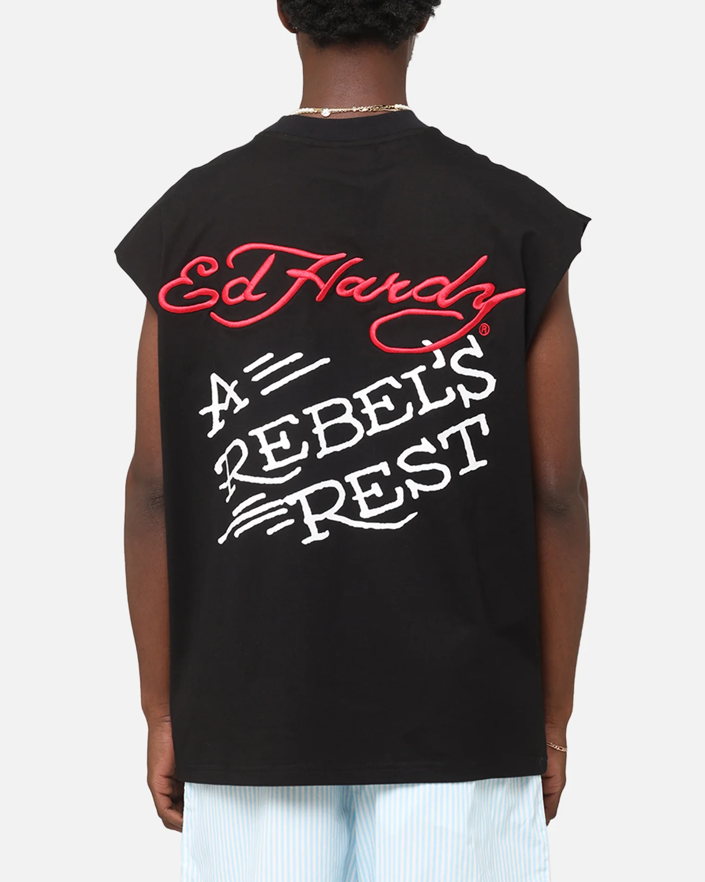 Ed Hardy Rebel Oversized Muscle T-Shirt Black - Image 2