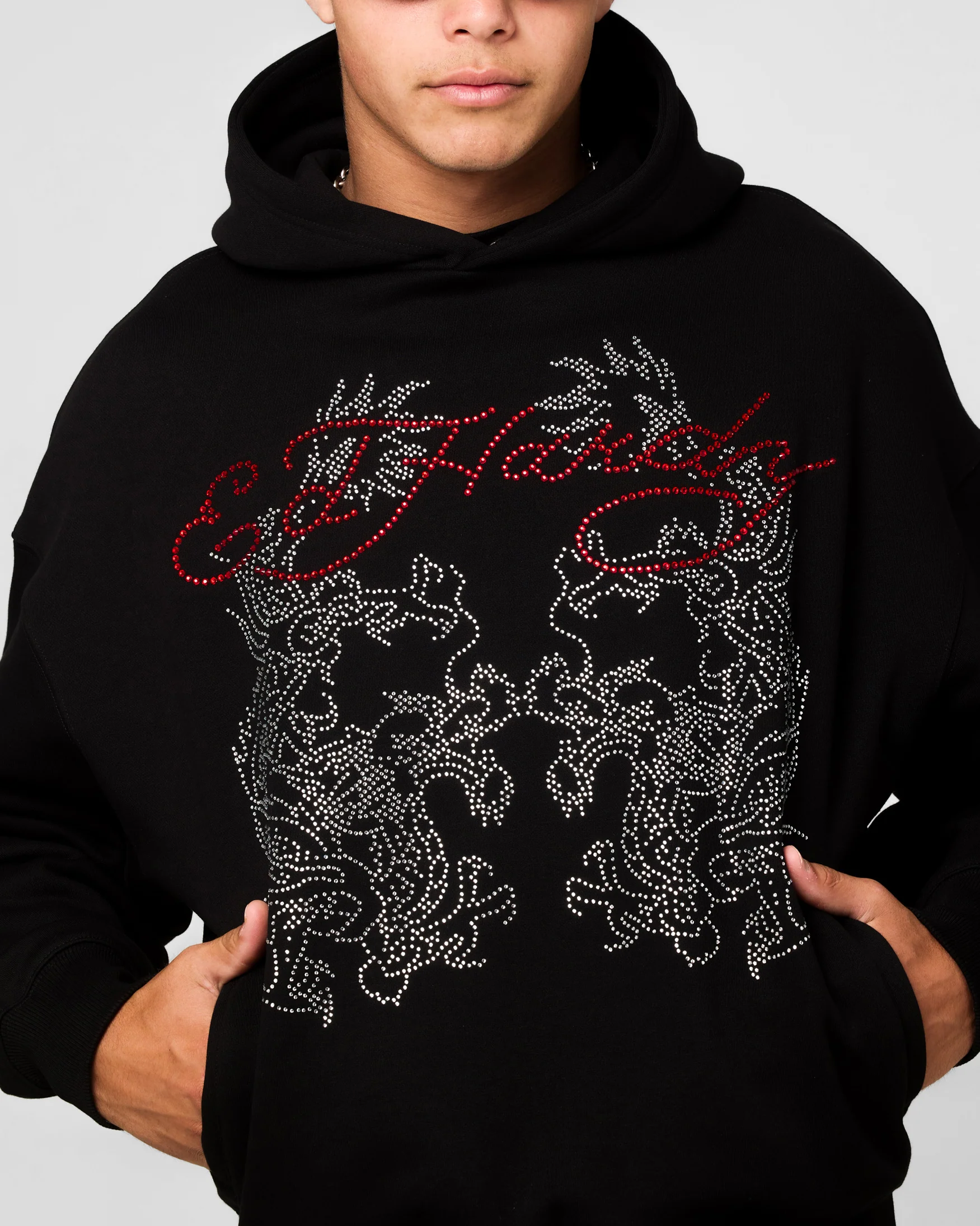 Ed Hardy Rhinestone Dragon Hoodie Black - Image 6