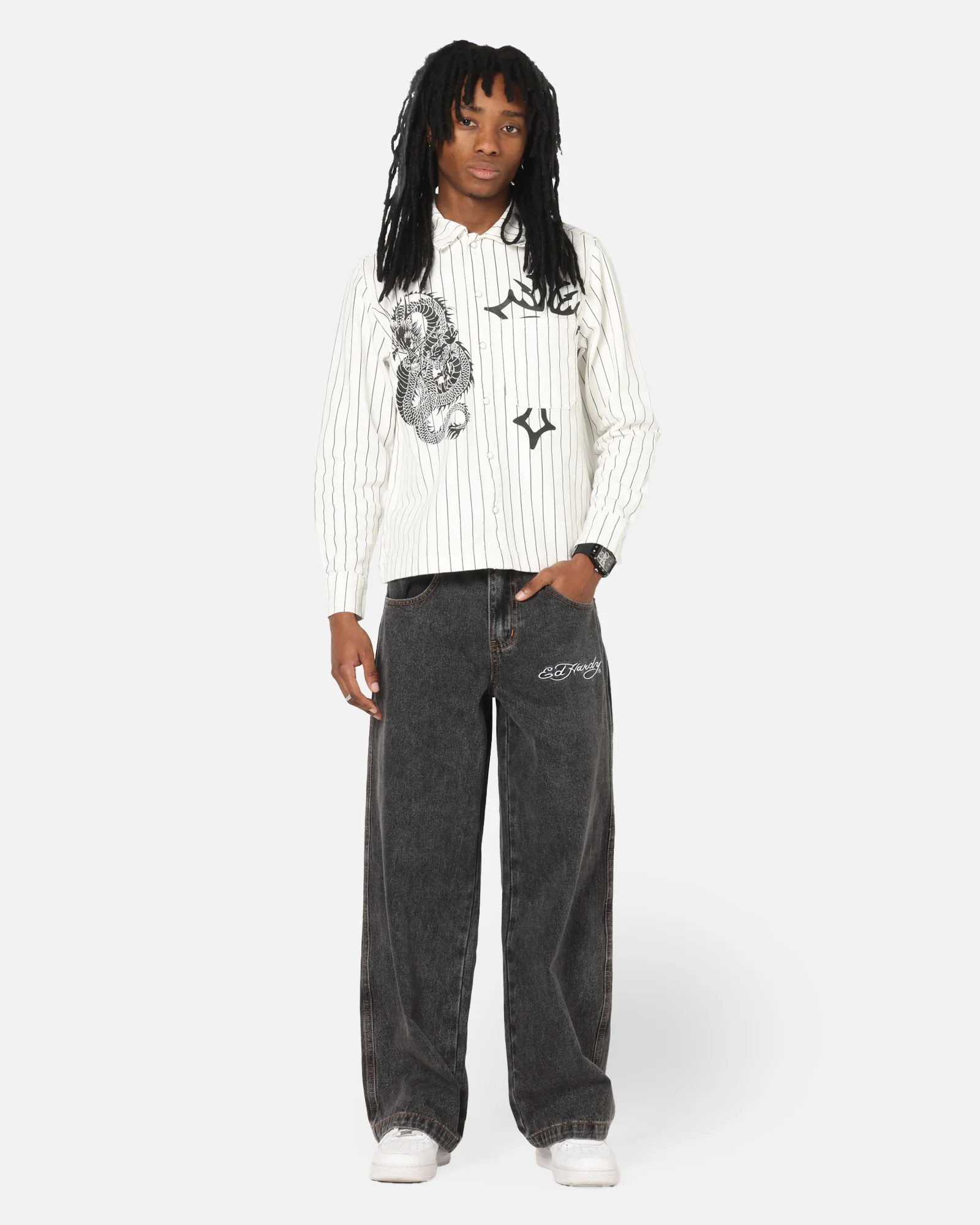 Ed Hardy Wide Leg Jeans Black - Image 2