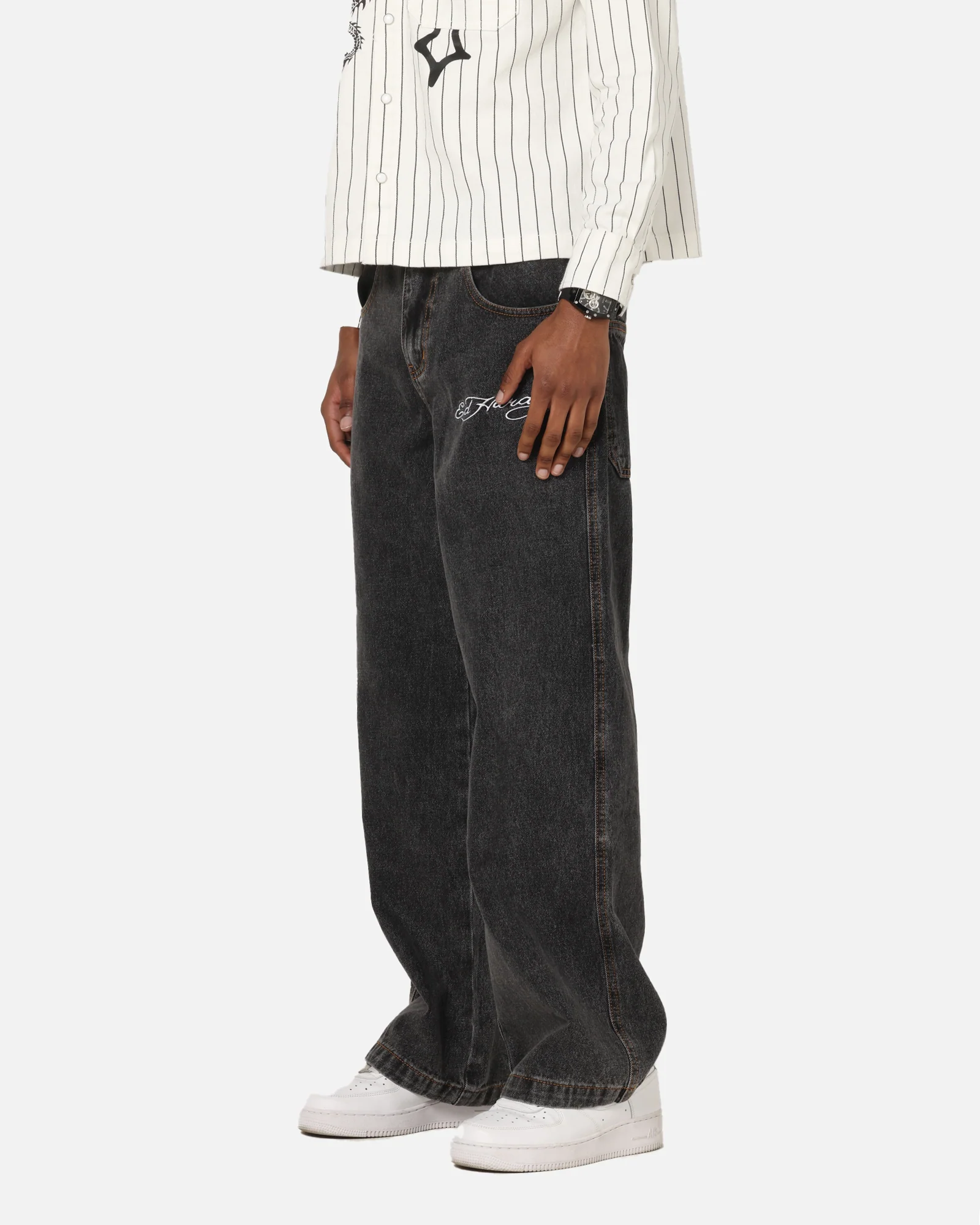 Ed Hardy Wide Leg Jeans Black - Image 6