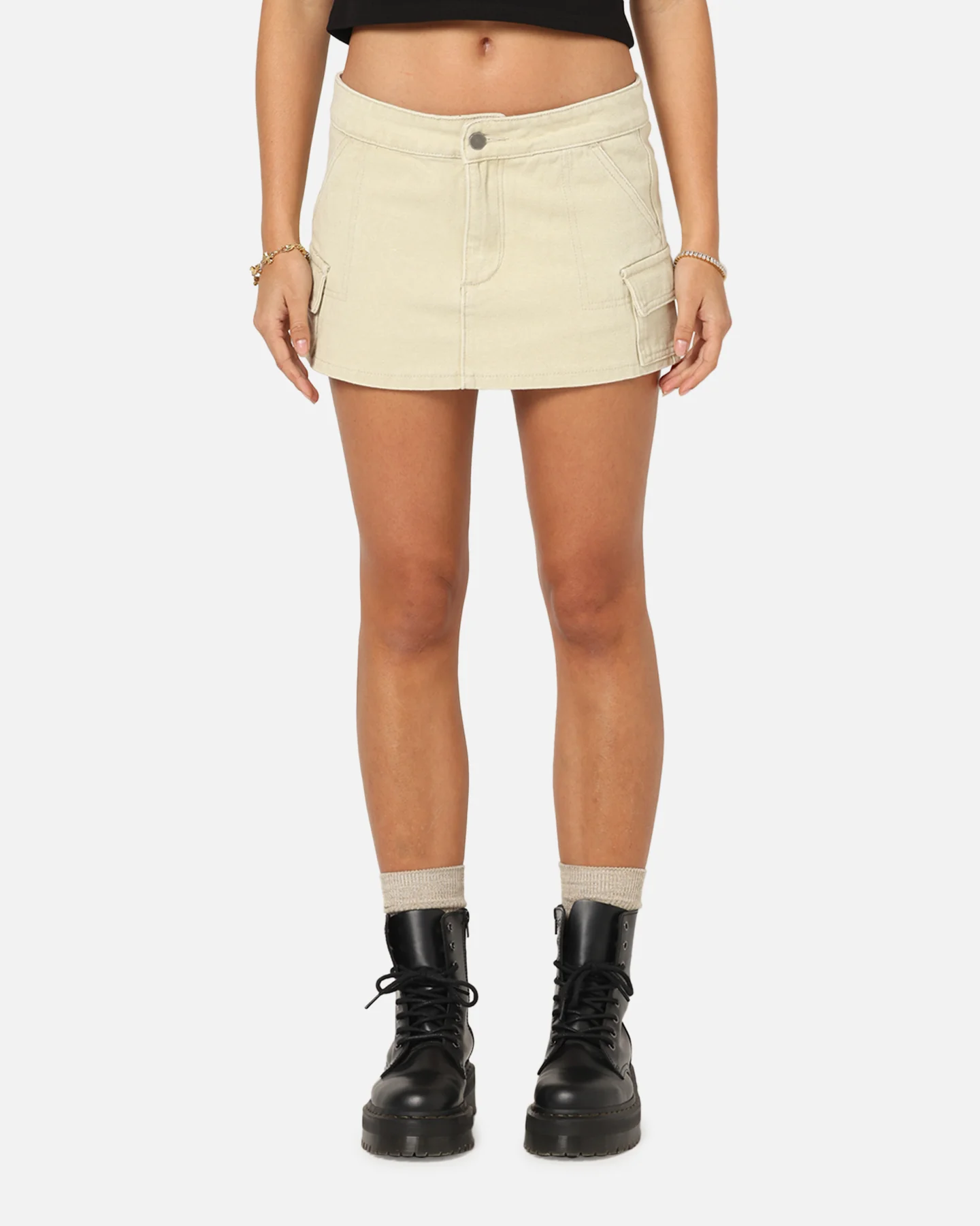 Ed Hardy Women's Cargo Mini Skirt Stone - Image 6