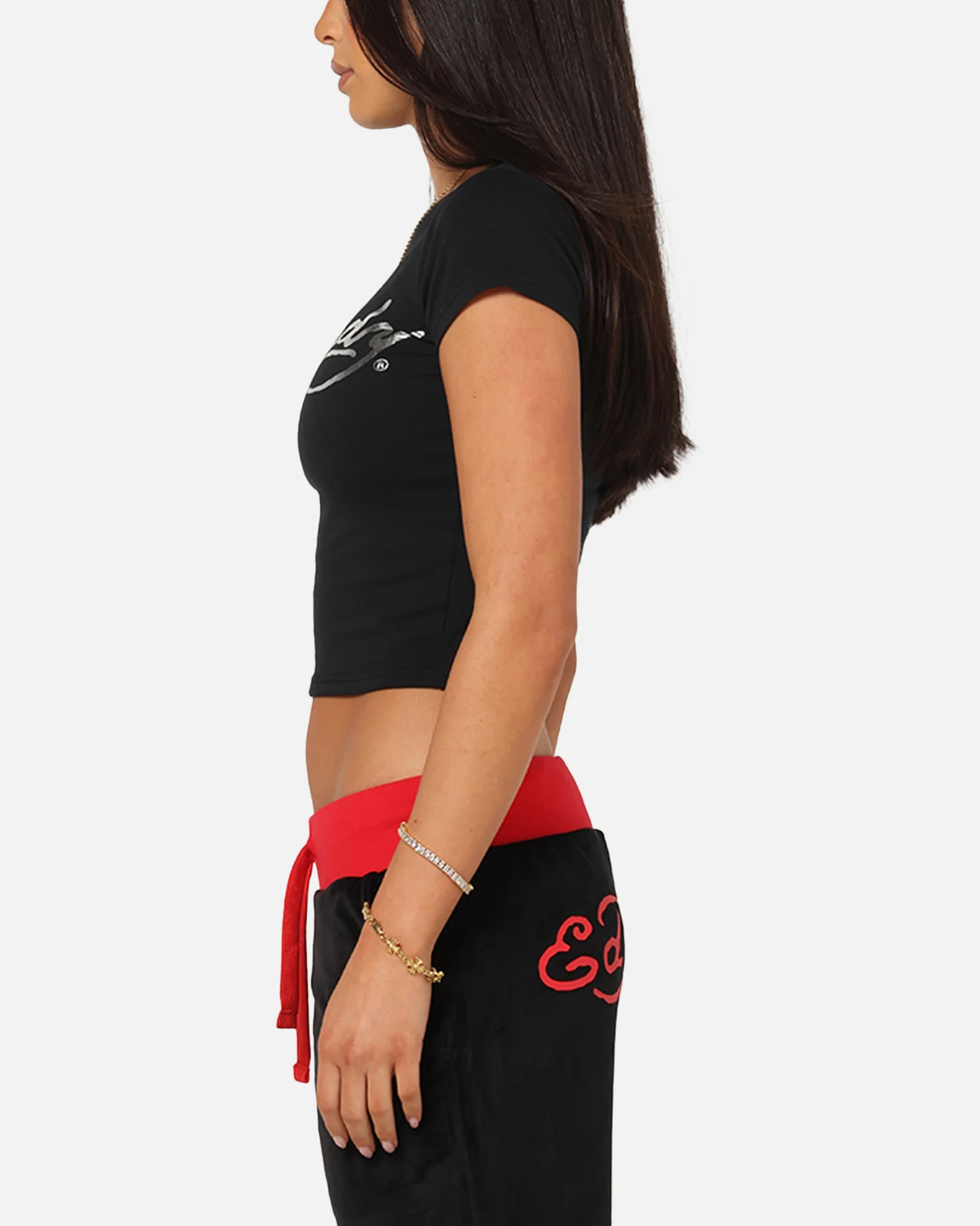 Ed Hardy Women's Chrome Baby T-Shirt Black - Image 5