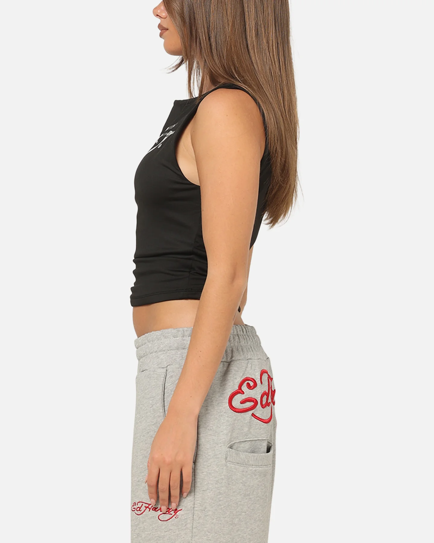 Ed Hardy Women's Chrome Boatneck Tank Black - Image 5