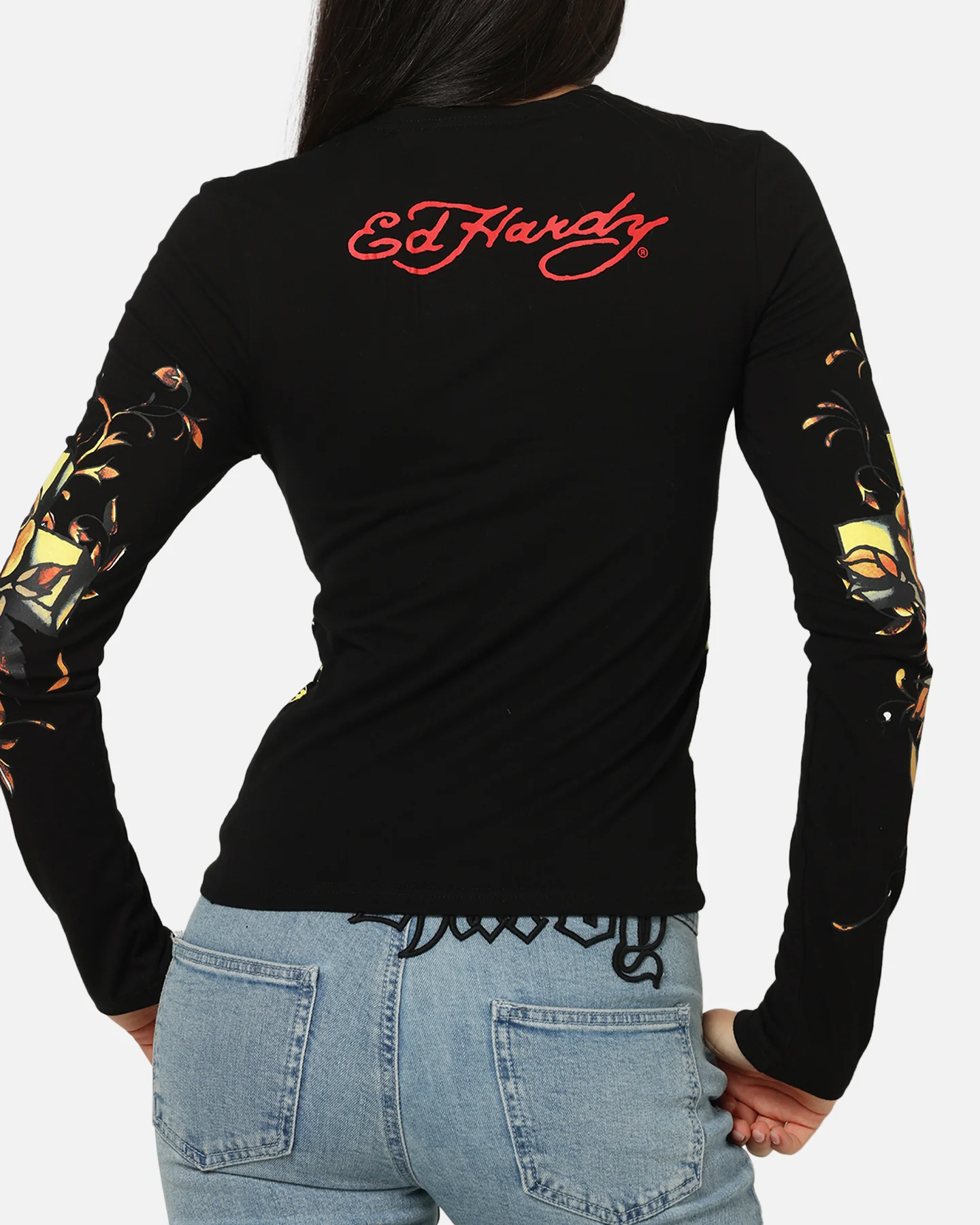 Ed Hardy Women's Divine Long Sleeve T-Shirt Black - Image 8