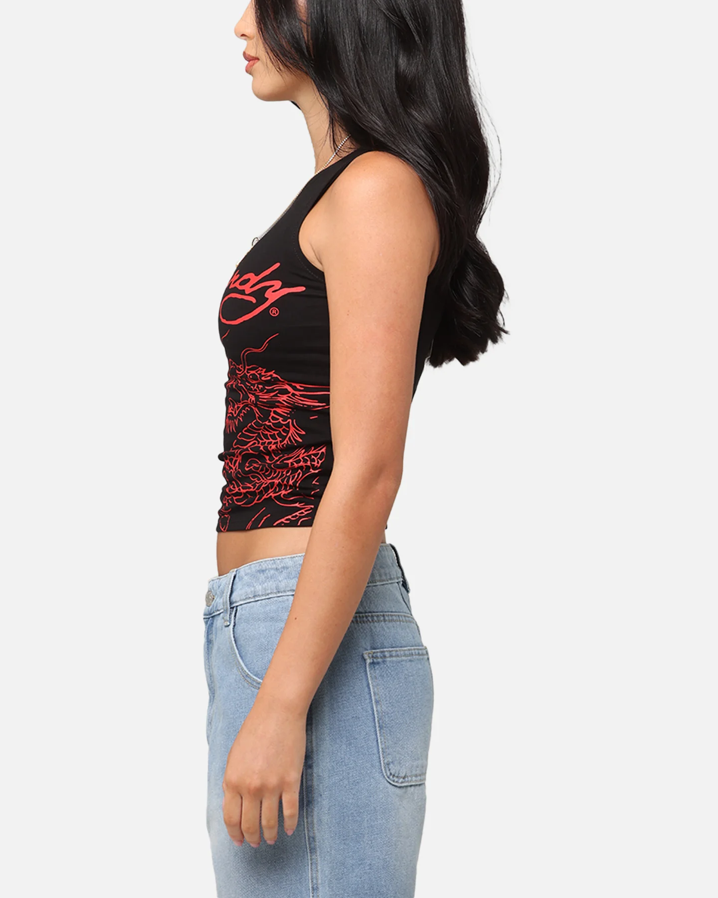Ed Hardy Women's Dragon Tank Black/Red - Image 5