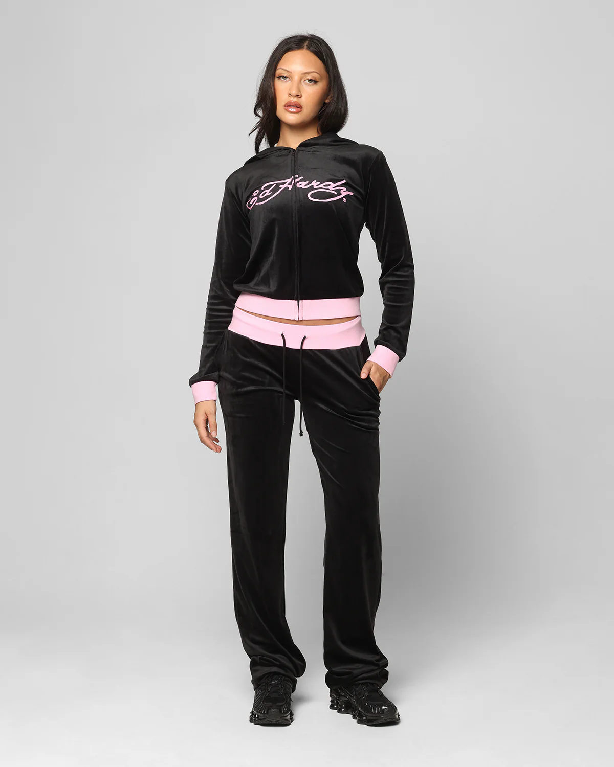 Ed Hardy Women's Ed Hardy Trackpants Black/Pink - Image 2
