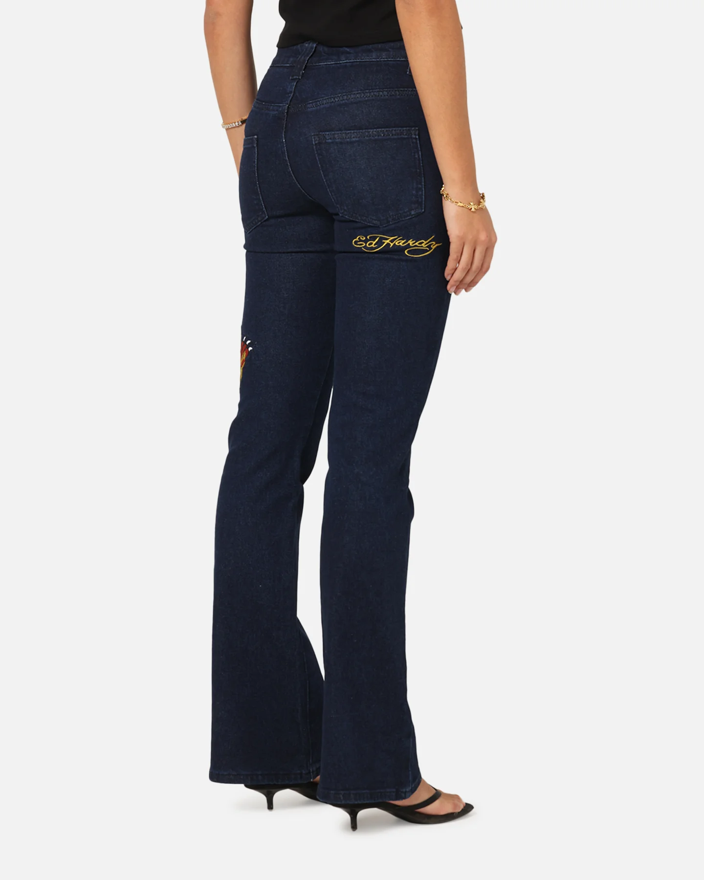 Ed Hardy Women's Feline Bootleg Jeans Indigo Denim - Image 5