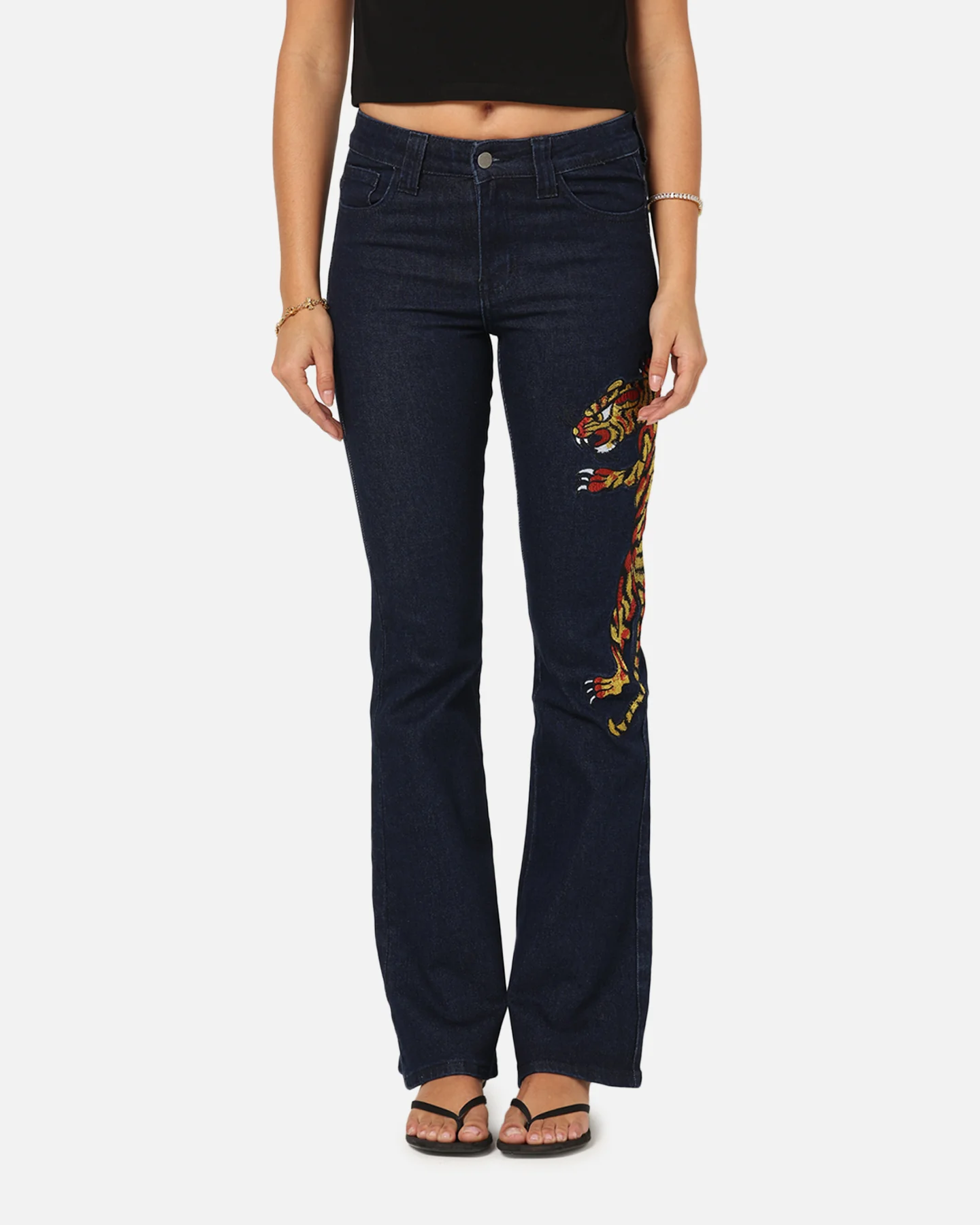 Ed Hardy Women's Feline Bootleg Jeans Indigo Denim - Image 6