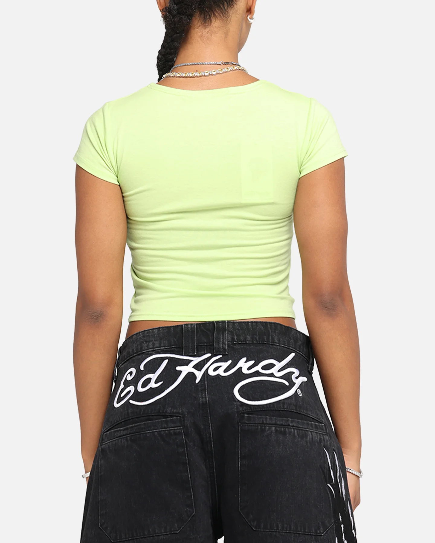 Ed Hardy Women's Koi Baby T-Shirt Green - Image 3