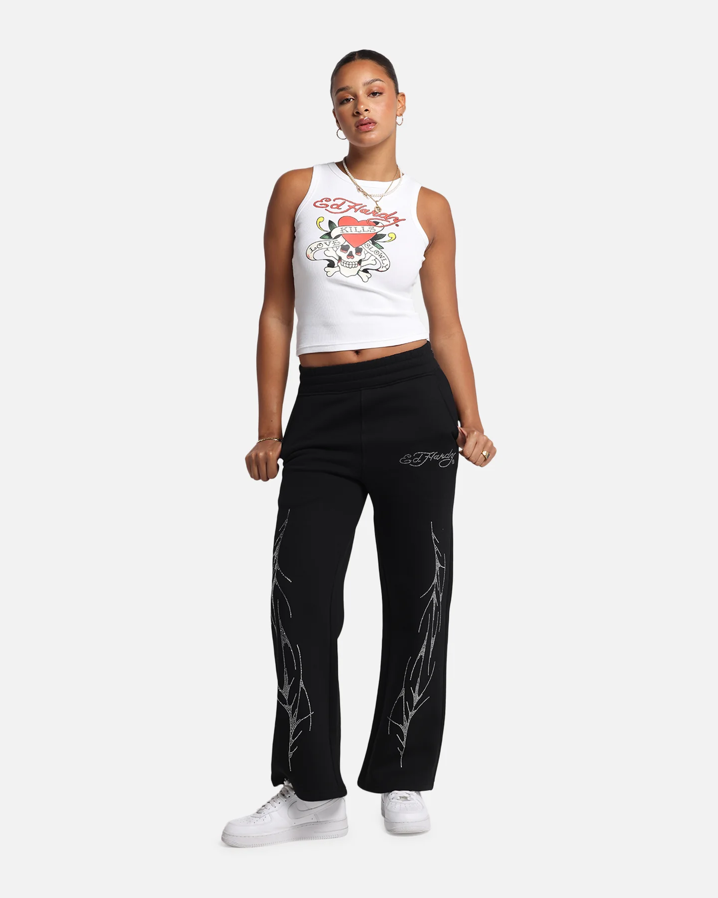 Ed Hardy Women's Love Kills Tank White - Image 2
