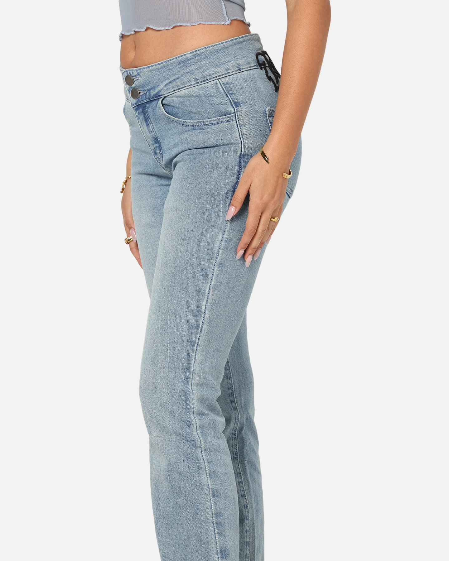 Ed Hardy Women's Low Rise Skinny Jeans Blue Denim - Image 4