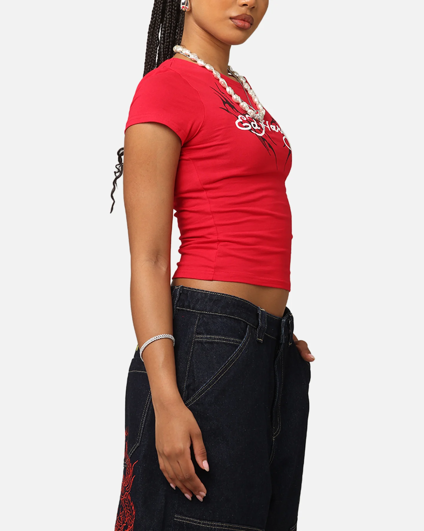 Ed Hardy Women's Tribal Baby T-Shirt Red - Image 4