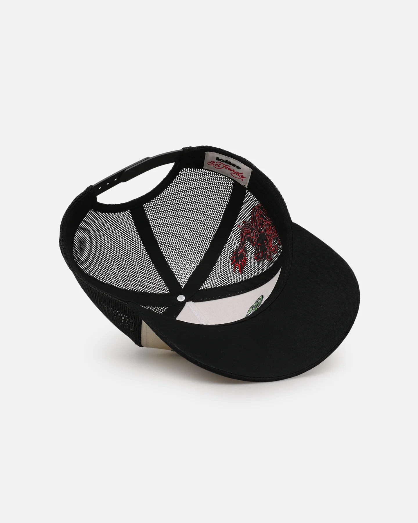 Ed Hardy X Loiter Trucker Snapback Black/White - Image 6