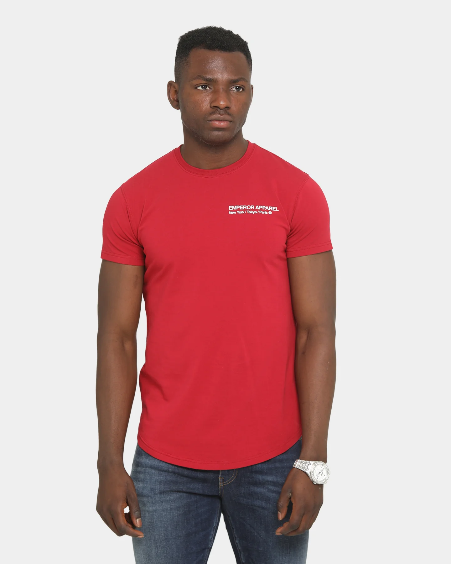 Emperor Apparel Inner City After Dark Short Sleeve T-Shirt Maroon - Image 3