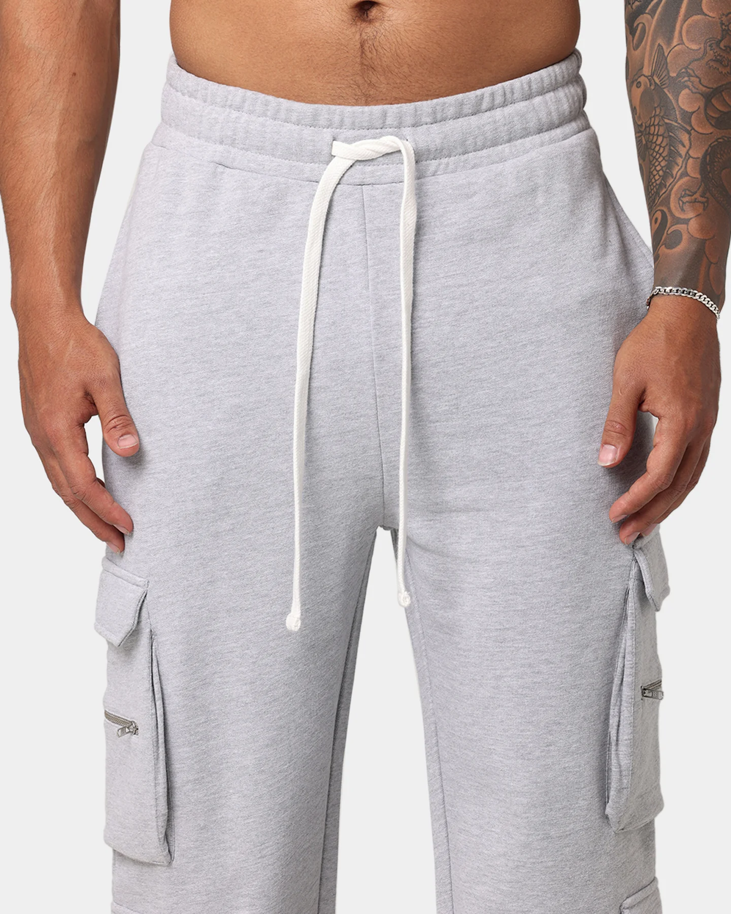 EN ES Cargo Track Pants Grey - Image 3