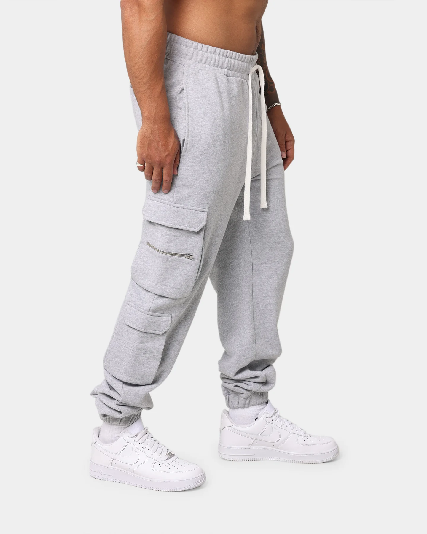 EN ES Cargo Track Pants Grey - Image 5