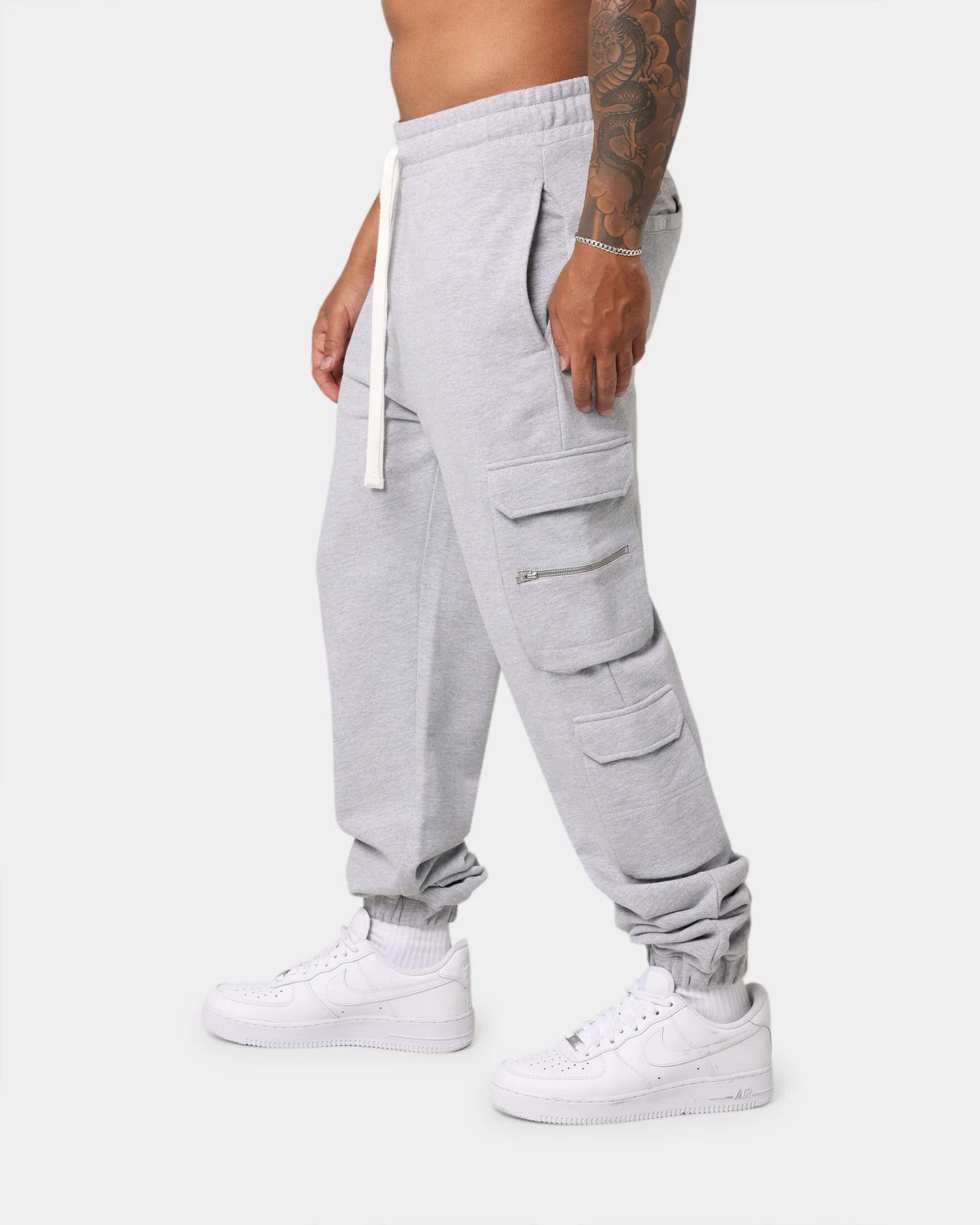 EN ES Cargo Track Pants Grey - Image 6