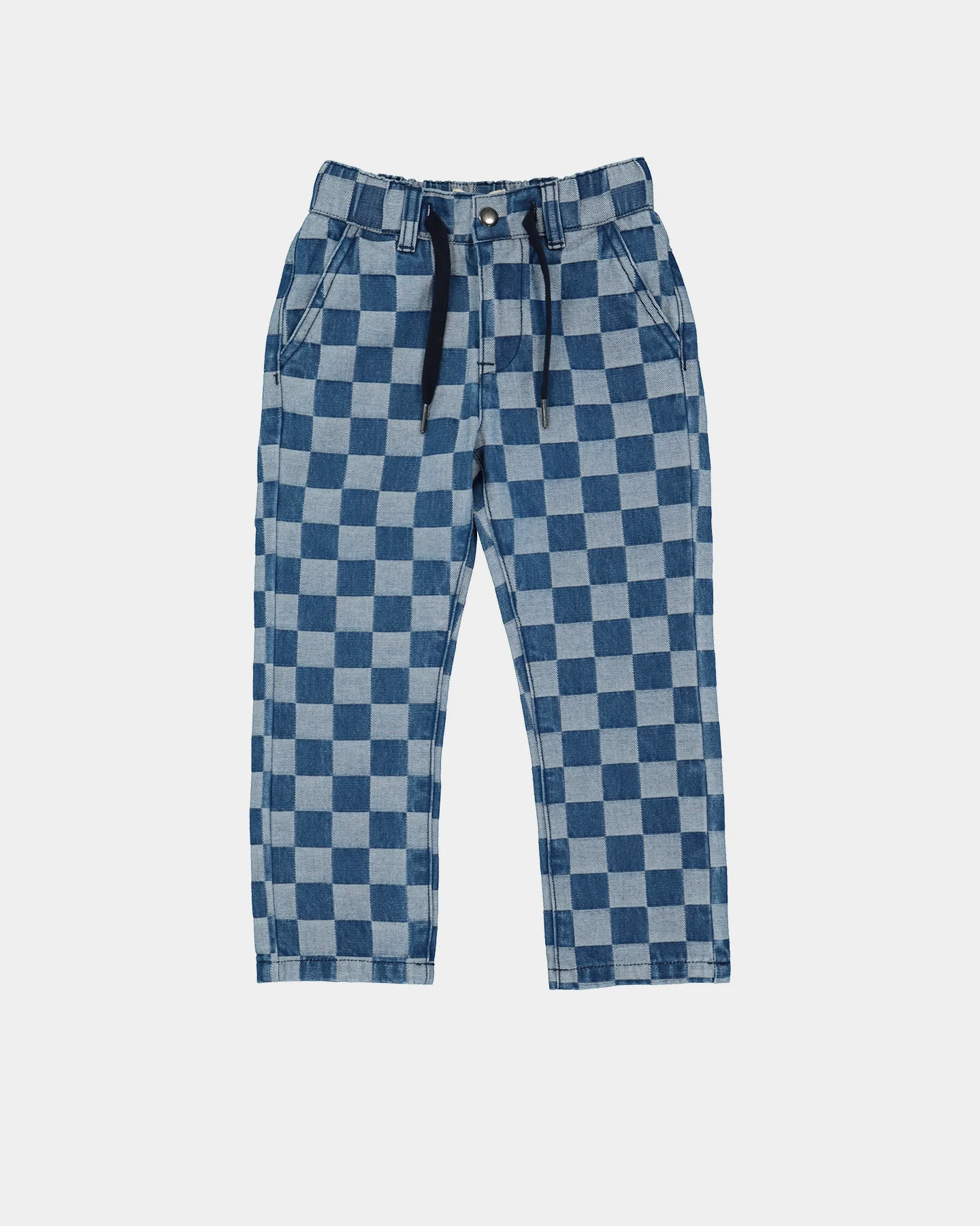 EN ES KIDS Kid's 90's Checkerboard Pants Blue Check - Image 4