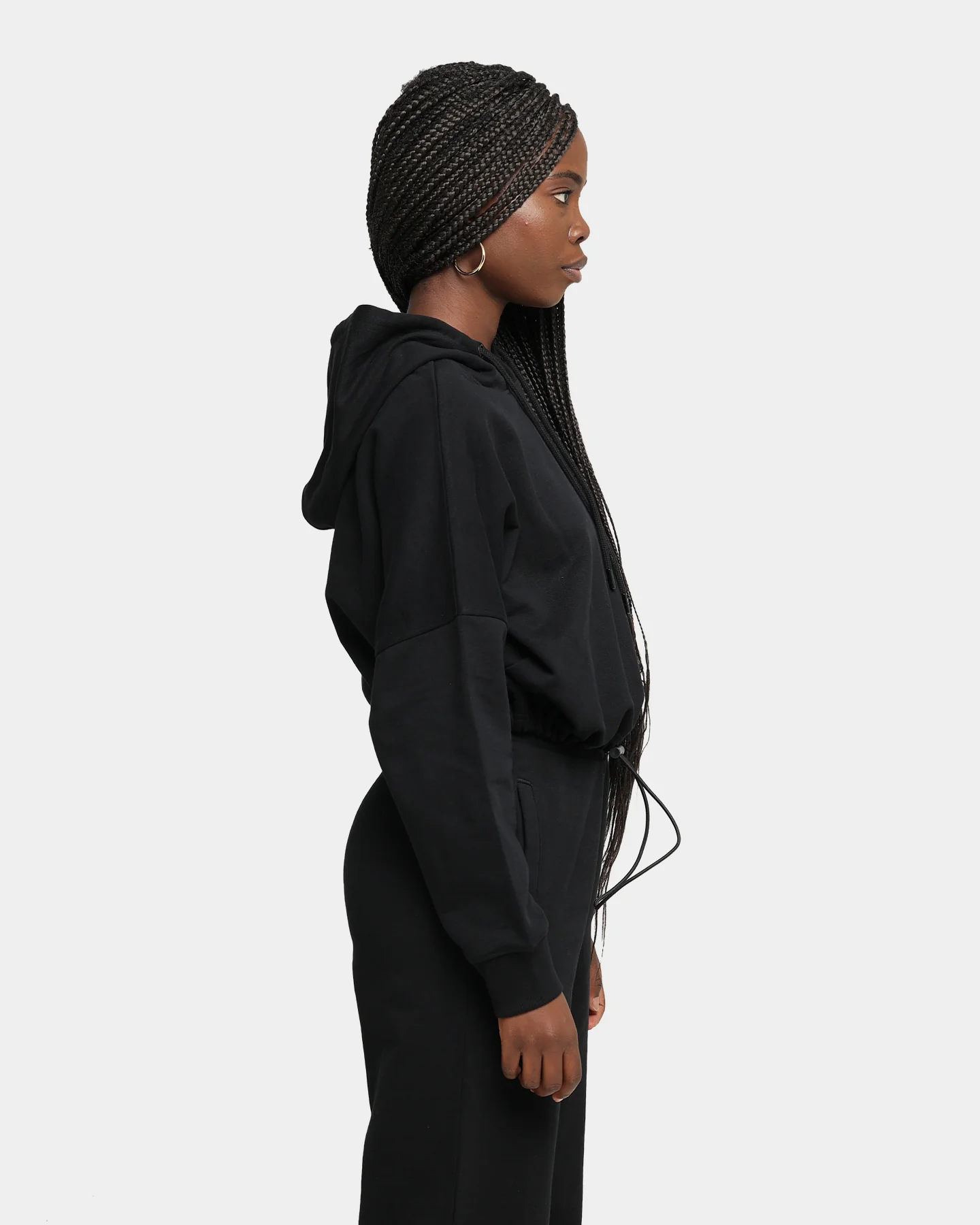 EN ES Women's Social Grace Cropped Hoodie Black - Image 5