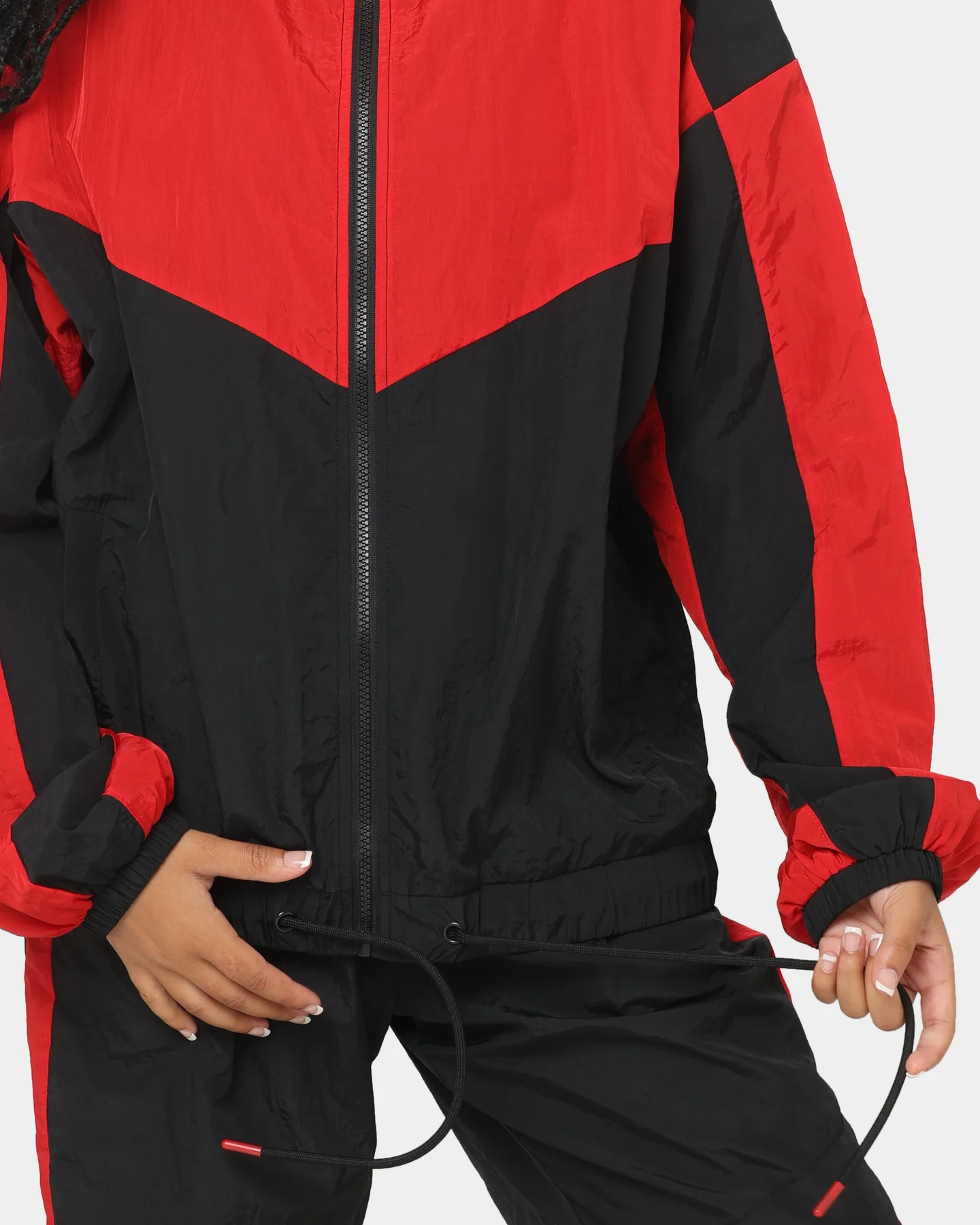 EN ES Women's Track And Field Spray Jacket Red/Black - Image 8
