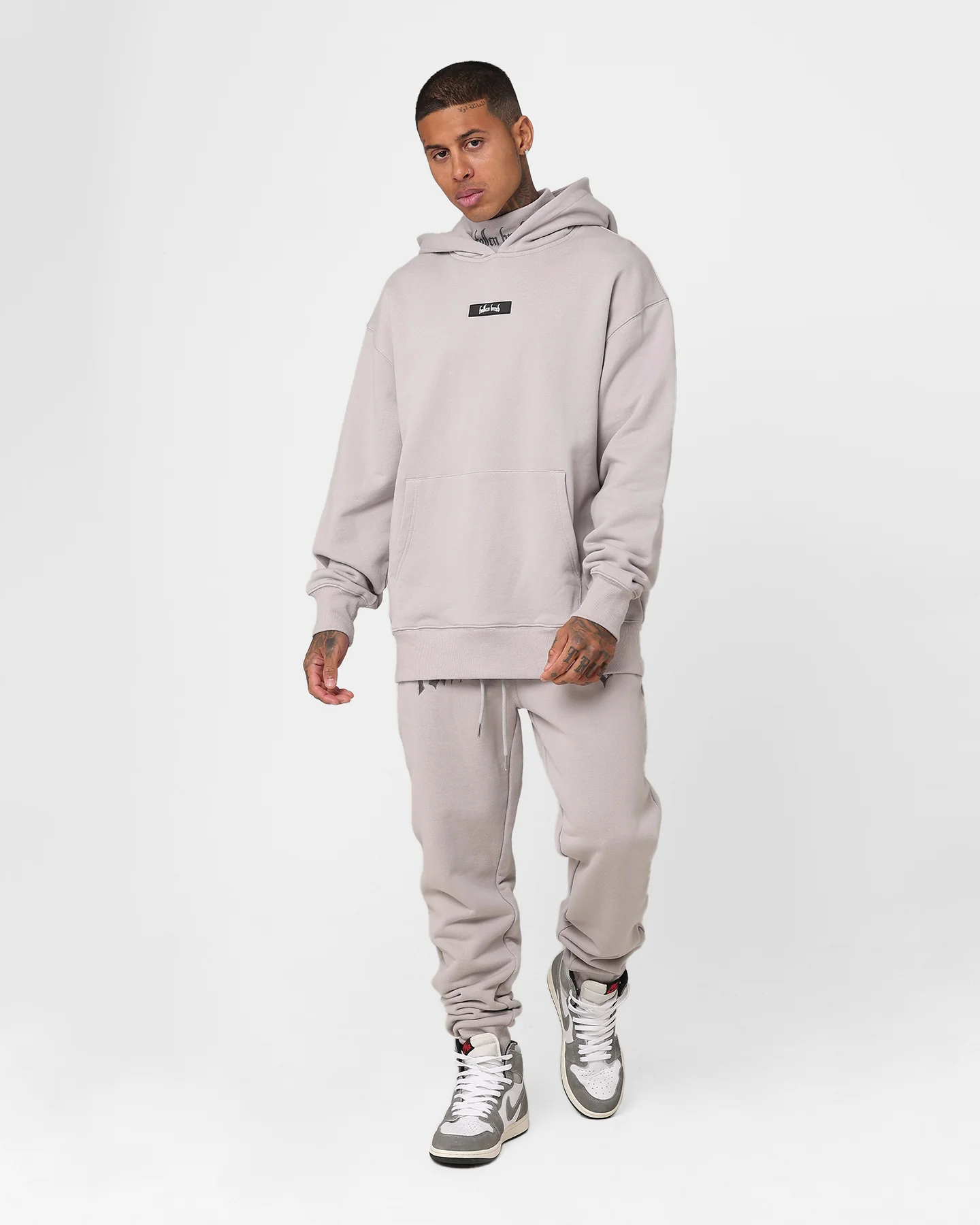 Fallen Breed Signature Logo Hoodie Light Grey - Image 2