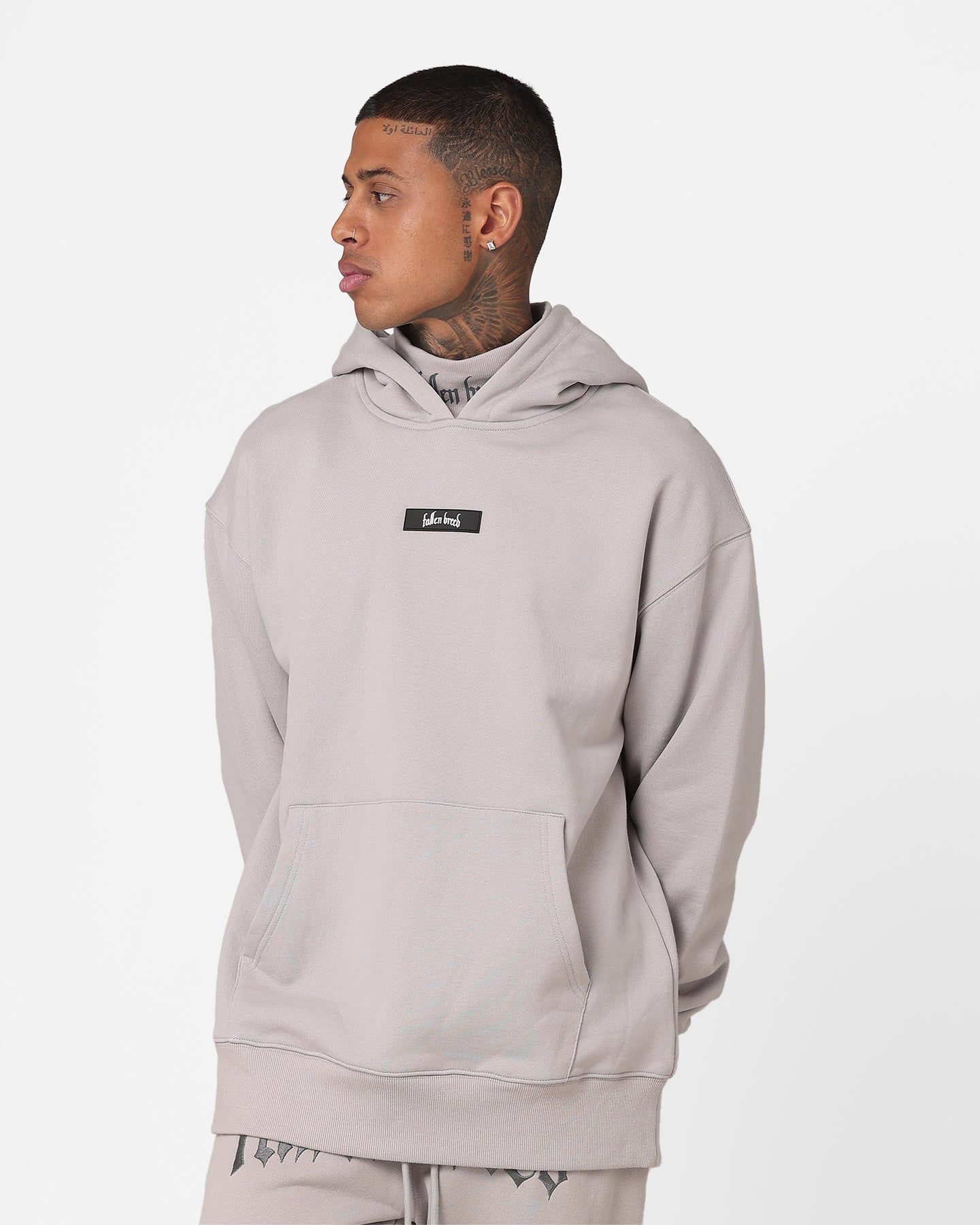 Fallen Breed Signature Logo Hoodie Light Grey - Image 7